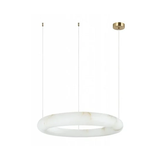 Lámpara colgante LED 2543, blanca, Ø 49 cm, alabastro, atenuable