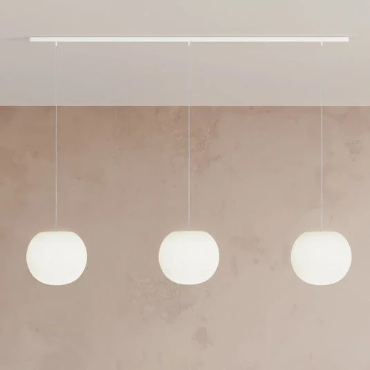 Lámpara colgante Casablanca Acai, blanca, alargada, 3 luces, Ø 26 cm, E27