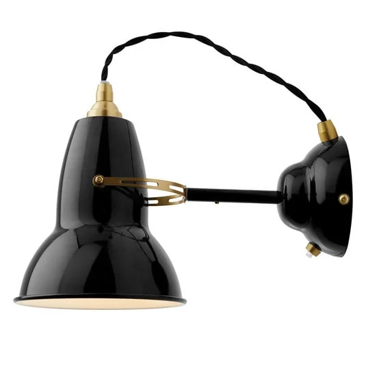 Original 1227 Latón Aplique de Pared Jet Negro - Anglepoise
