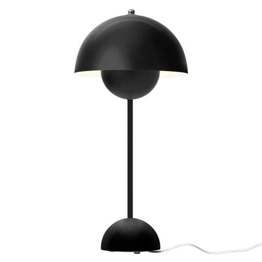 Lámpara de mesa Flowerpot VP3, negro mate, 50 cm - &TRADITION