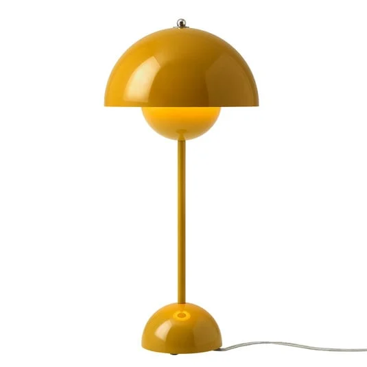 Lámpara de mesa Flowerpot VP3, amarillo mostaza, 50 cm - &TRADITION