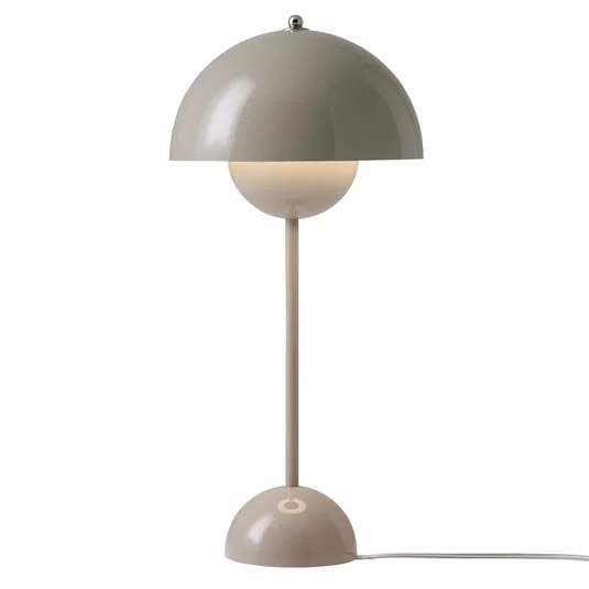 Lámpara de mesa Flowerpot VP3, gris-beige, 50 cm - &TRADITION