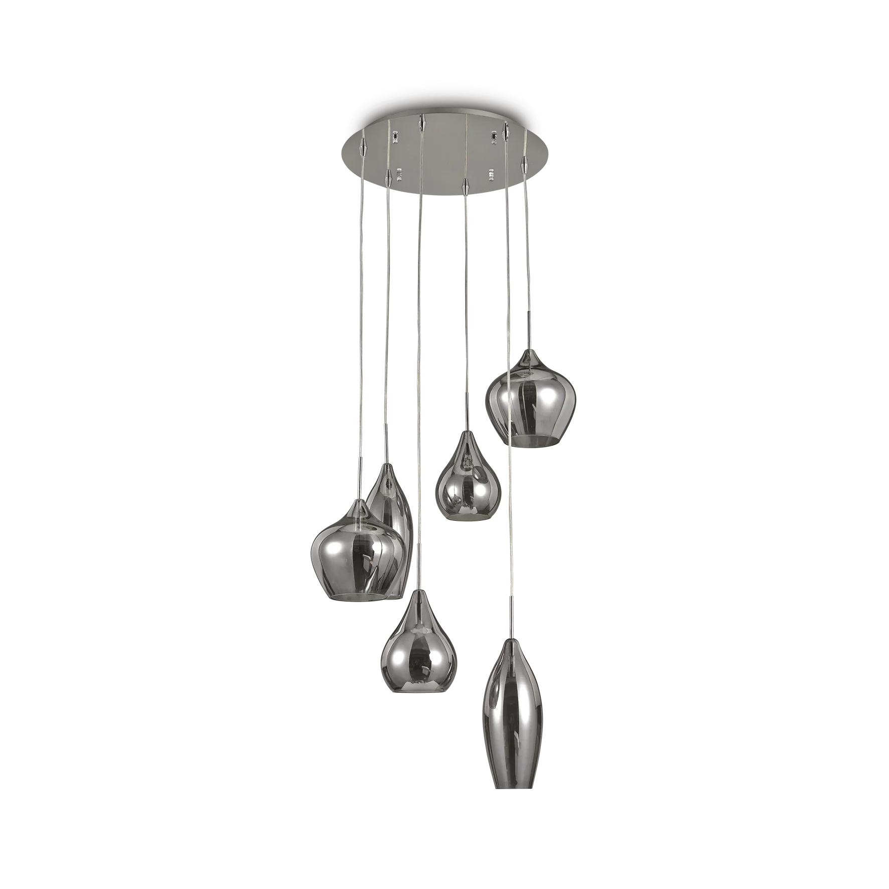 Lámpara colgante Ideal Lux Soft fumé cristal 6 luces 240W Ø60cm