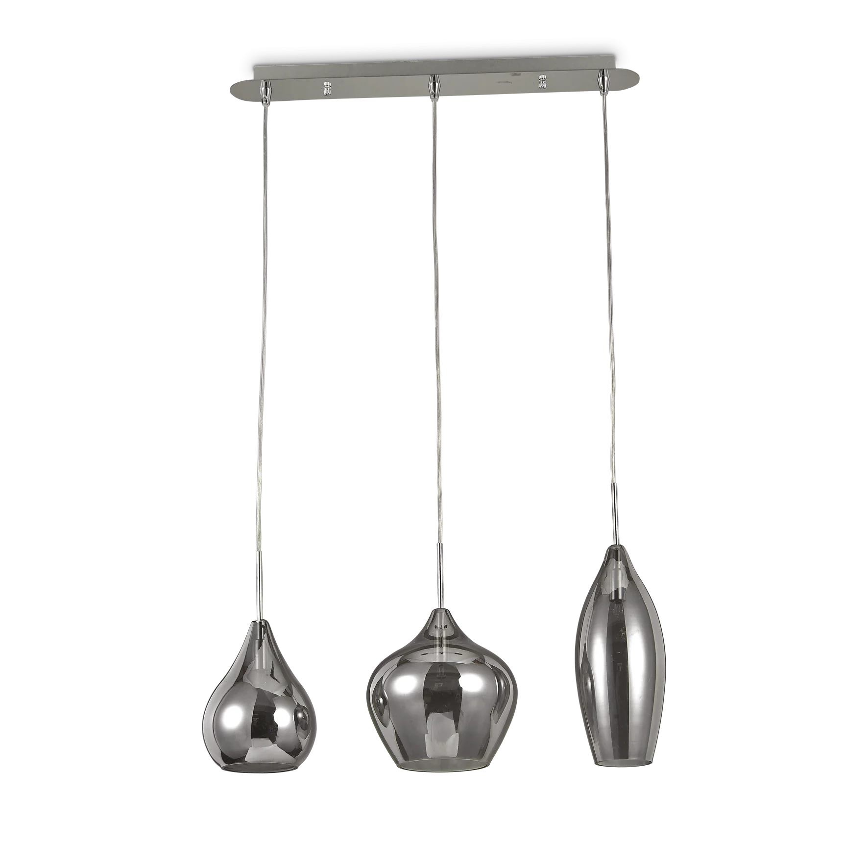 Lámpara colgante Ideal Lux Soft fumé cristal 3 luces 120W 60cm