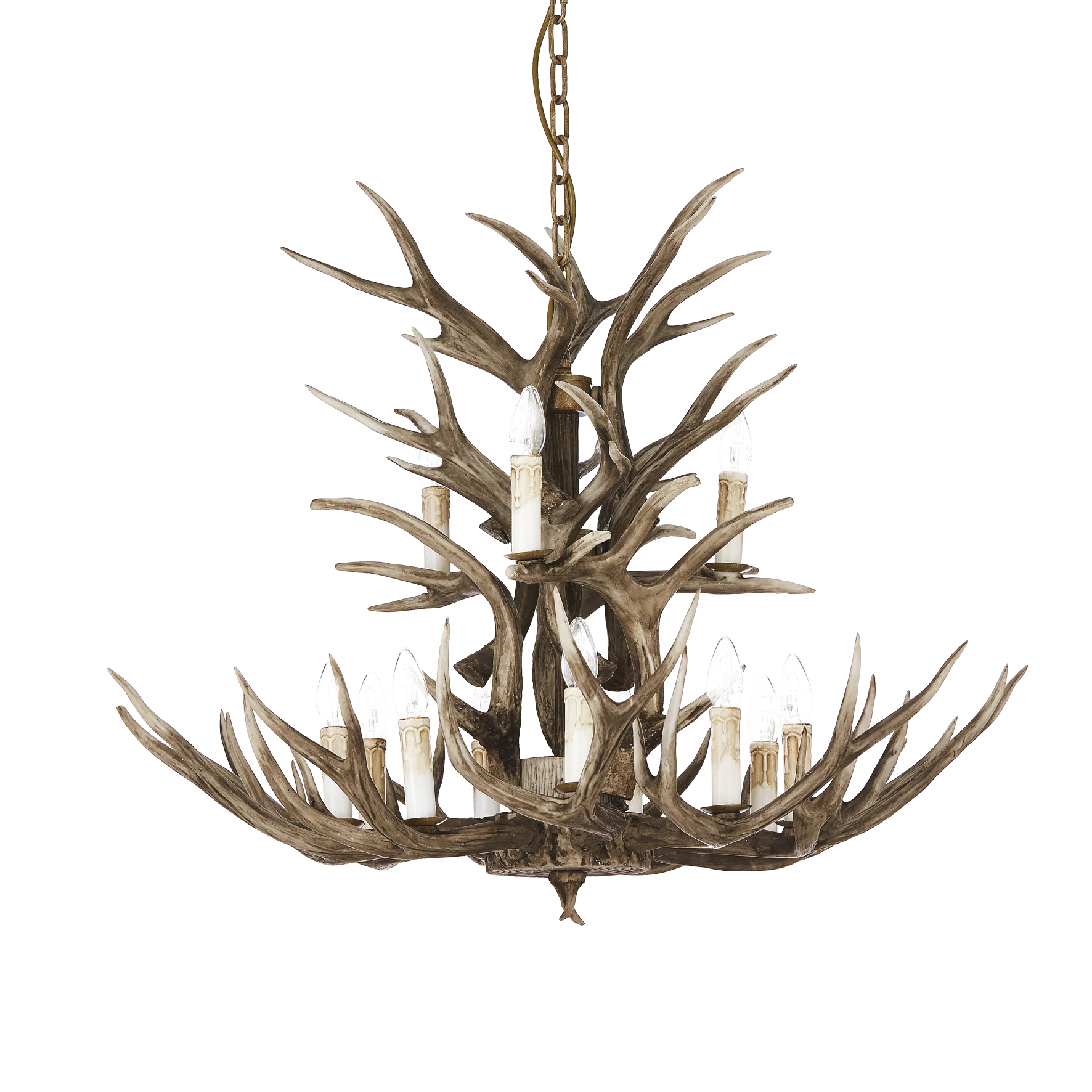 Lámpara colgante Ideal Lux Chalet beige 12 luces 480W Ø100cm