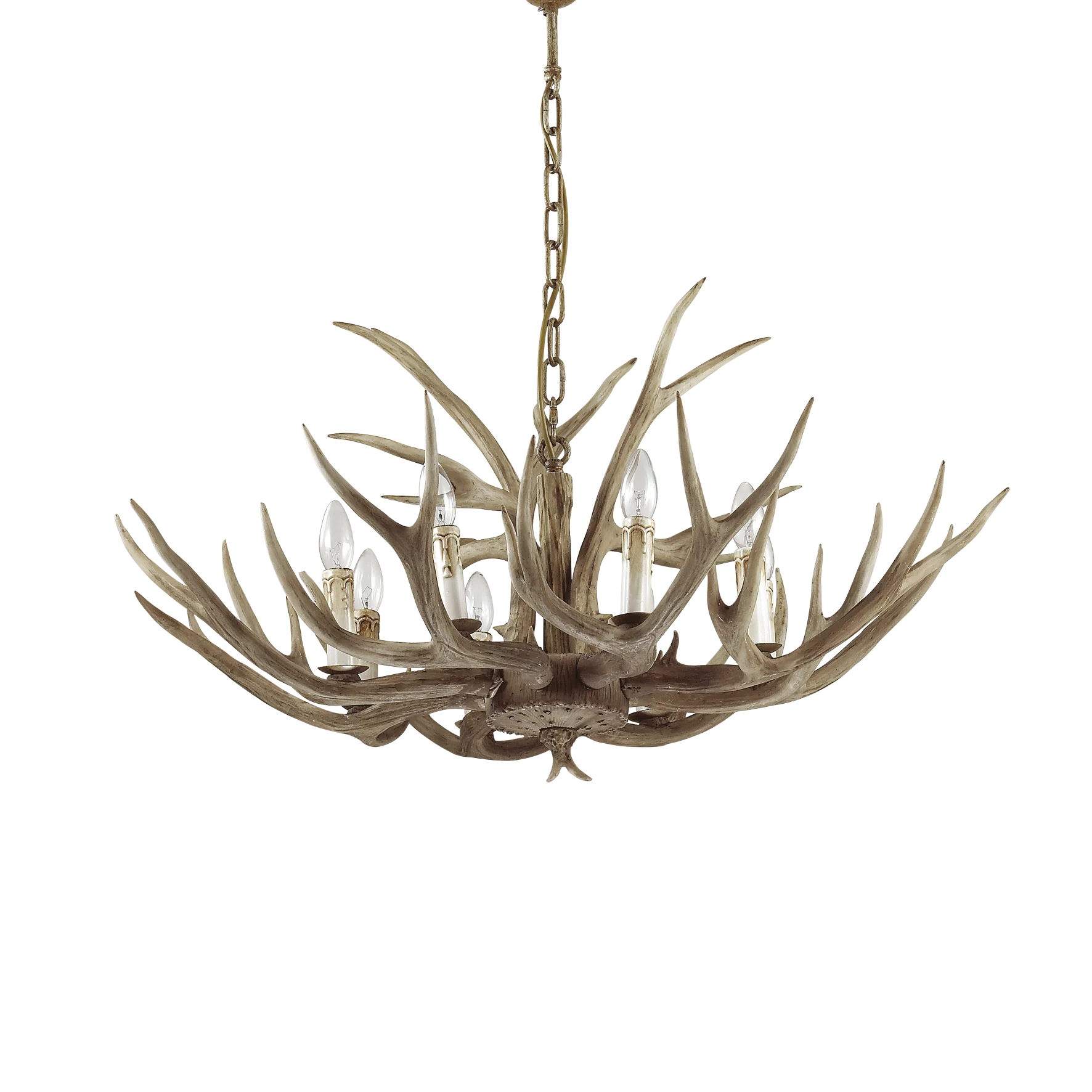 Lámpara colgante Ideal Lux Chalet beige 8 luces 320W Ø91cm