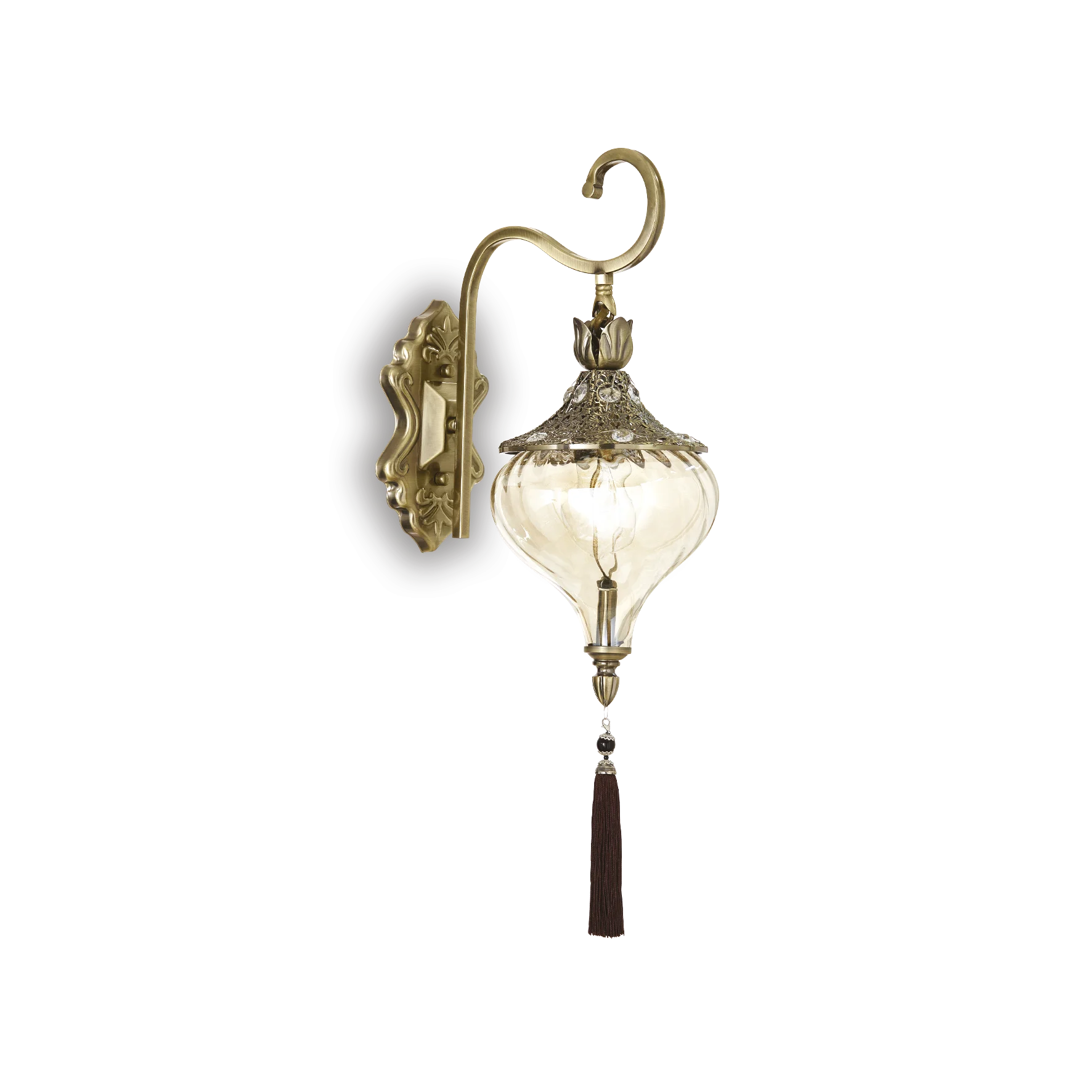 Aplique de pared Ideal Lux Harem brunido cristal 42W 16,5cm