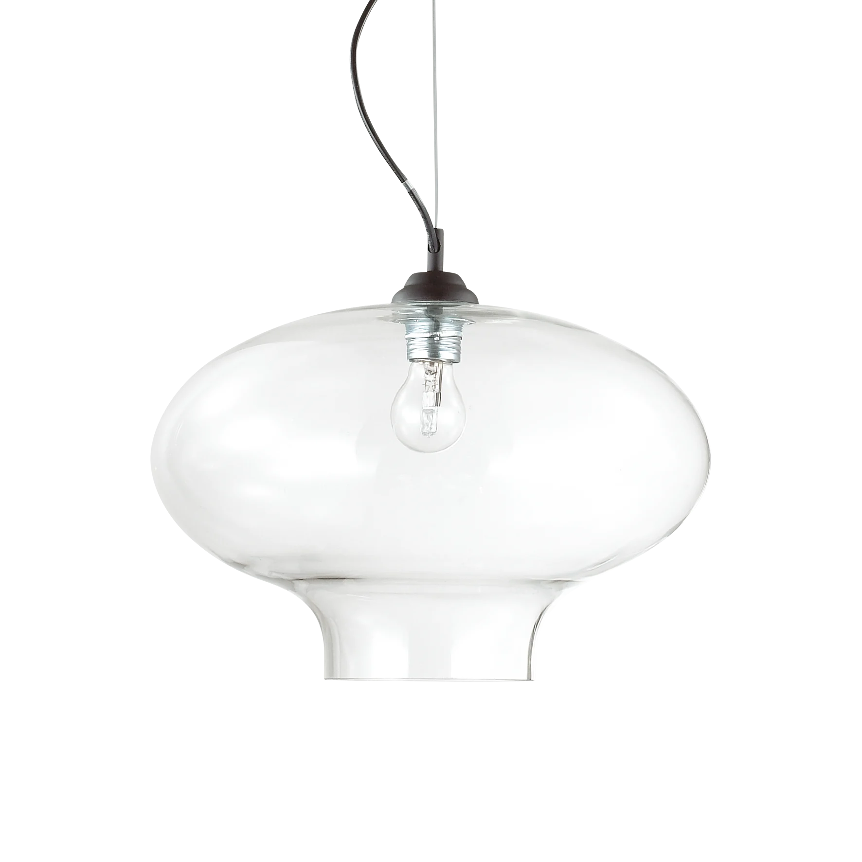 Lámpara colgante Ideal Lux Bistro' transparente cristal 60W Ø40cm
