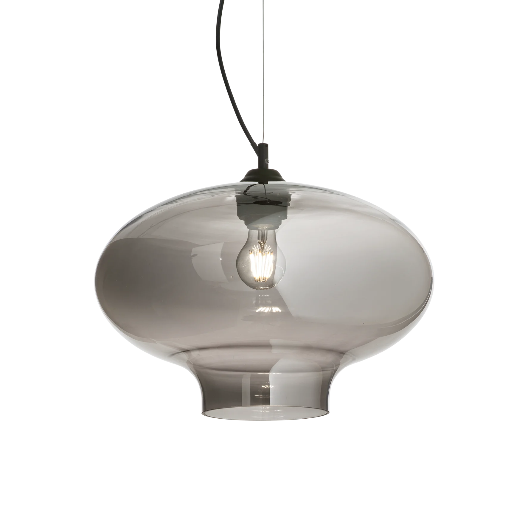 Lámpara colgante Ideal Lux Bistro' fumé cristal 60W Ø40cm