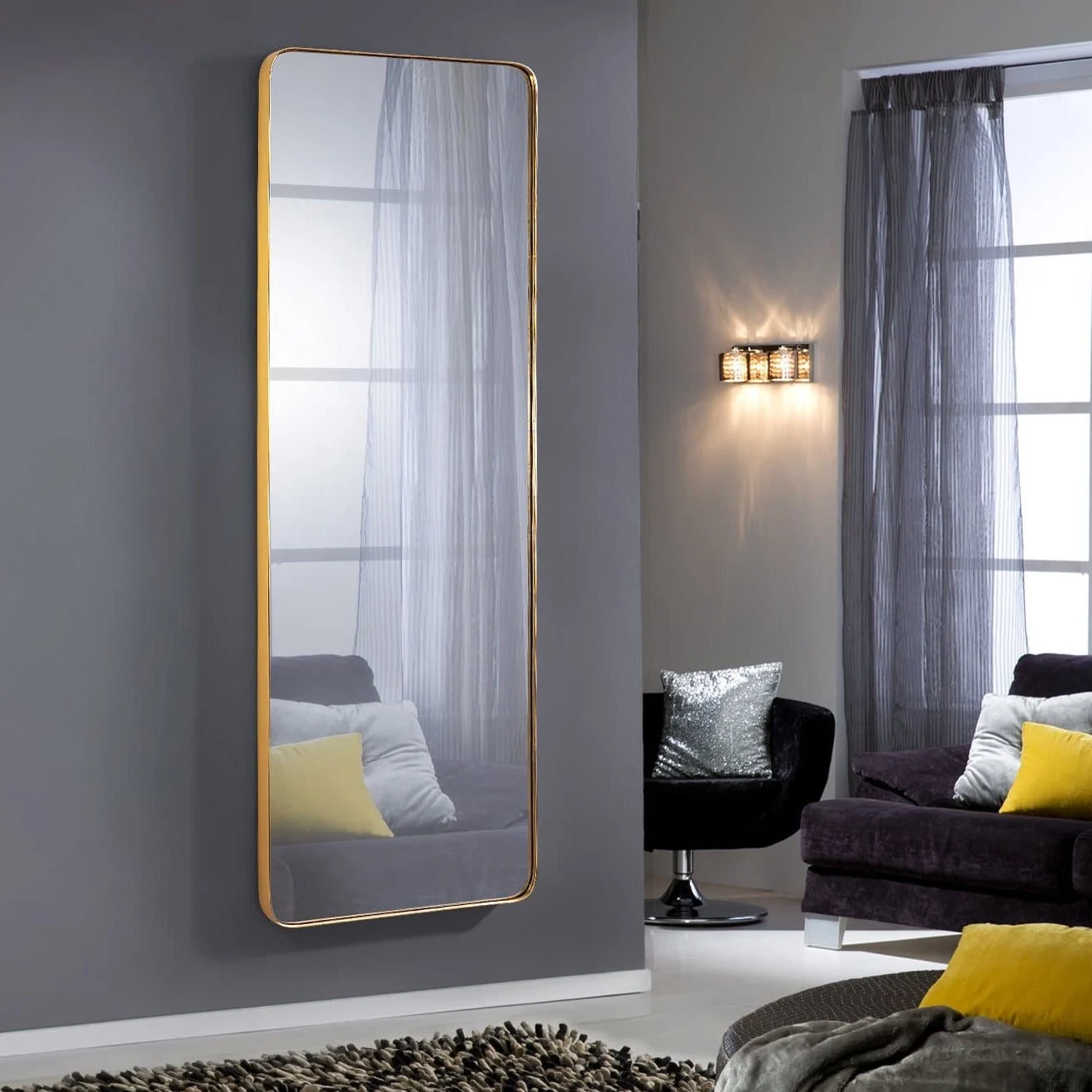 Espejo rectangular Schuller Orio pan de oro 65x180cm