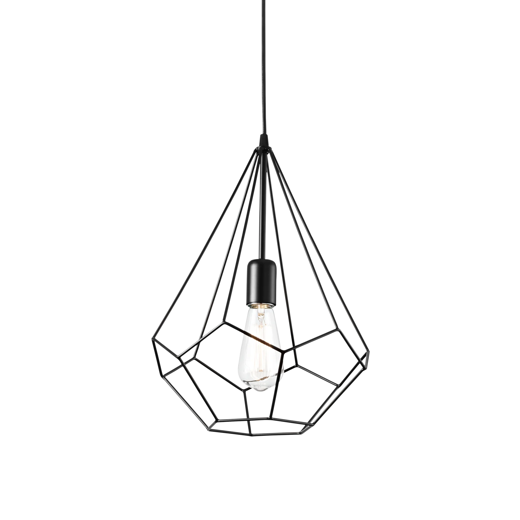 Lámpara colgante Ideal Lux Ampolla negro 60W Ø30cm