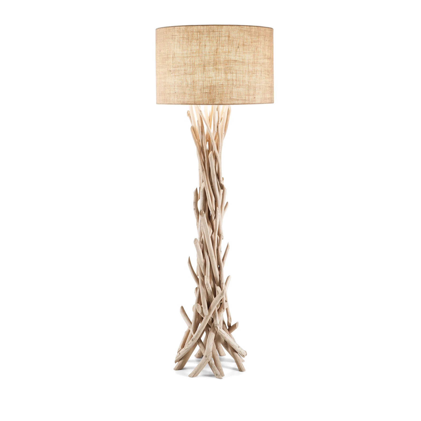Lámpara de pie Ideal Lux Driftwood madera tela y 60W 157,5cm