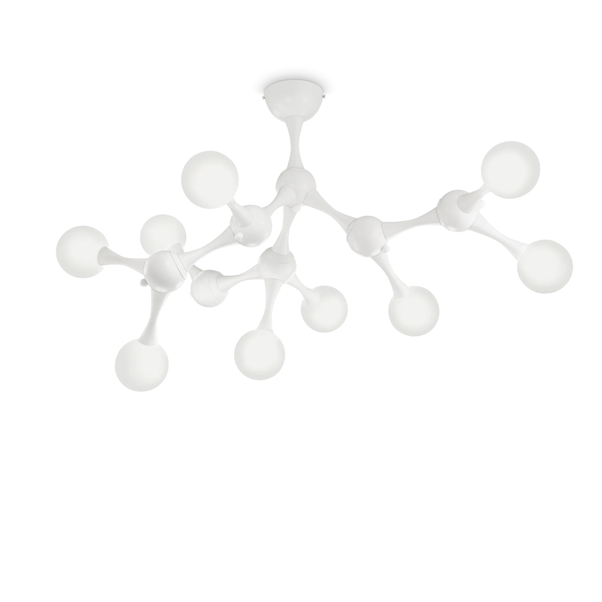 Plafón de techo 9 bolas Ideal Lux Nodi blanco cristal 9 luces 135W Ø83cm