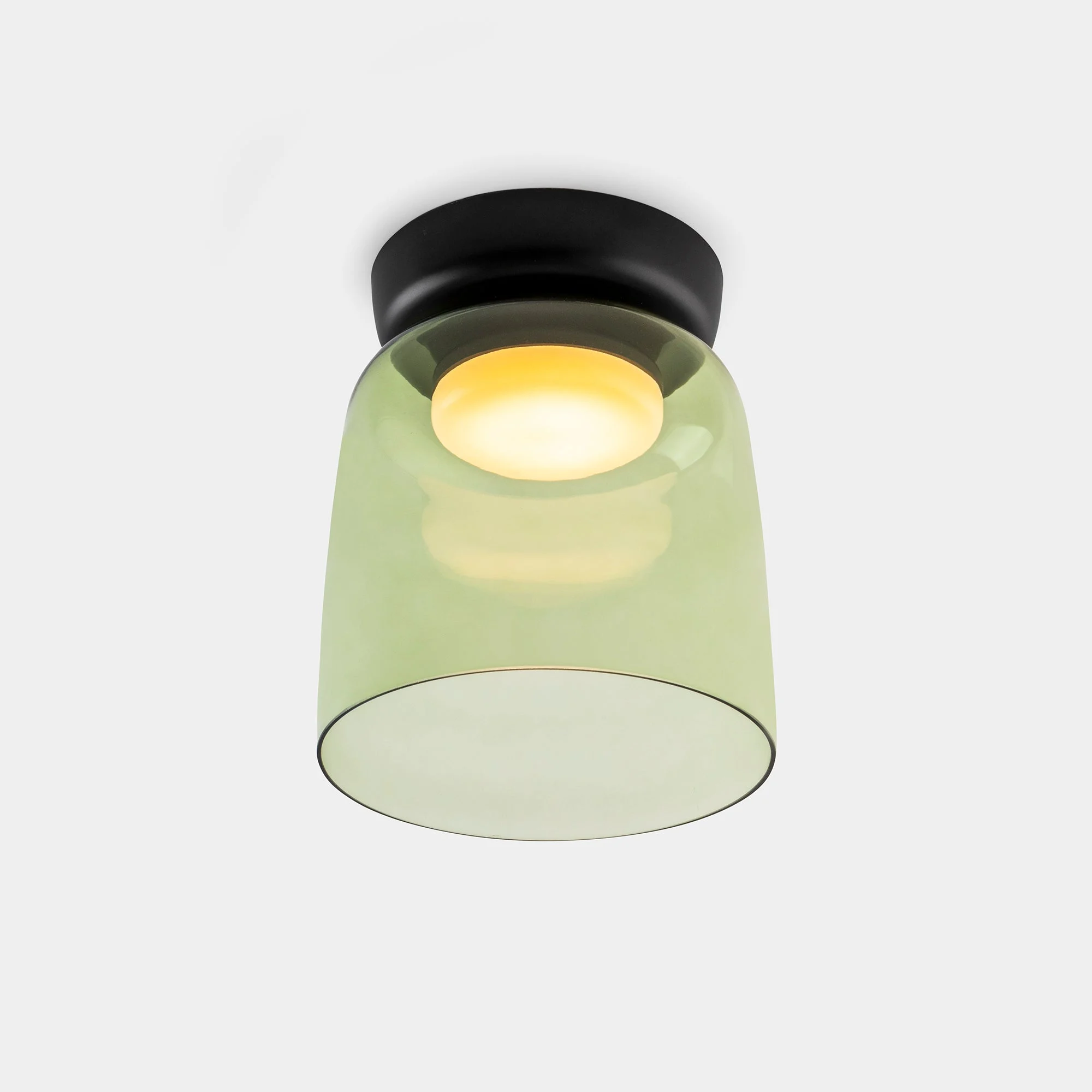 Plafón LedsC4 Levels LED negro verde CCT regulable Ø22cm 15-A131-05-08
