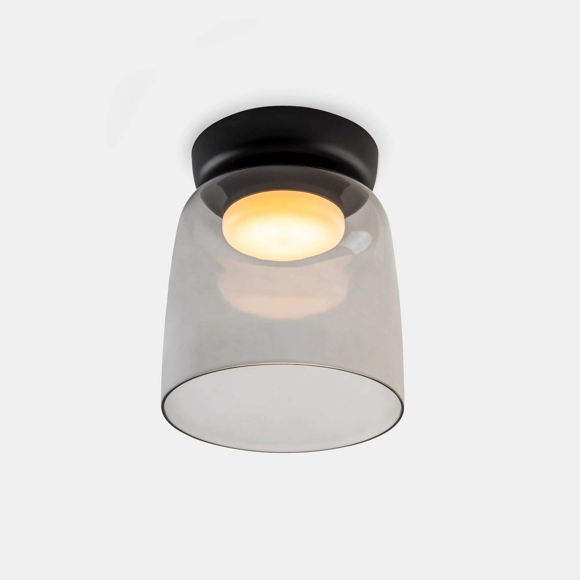 Plafón LedsC4 Levels LED negro fumé CCT regulable Ø22cm 15-A131-05-12