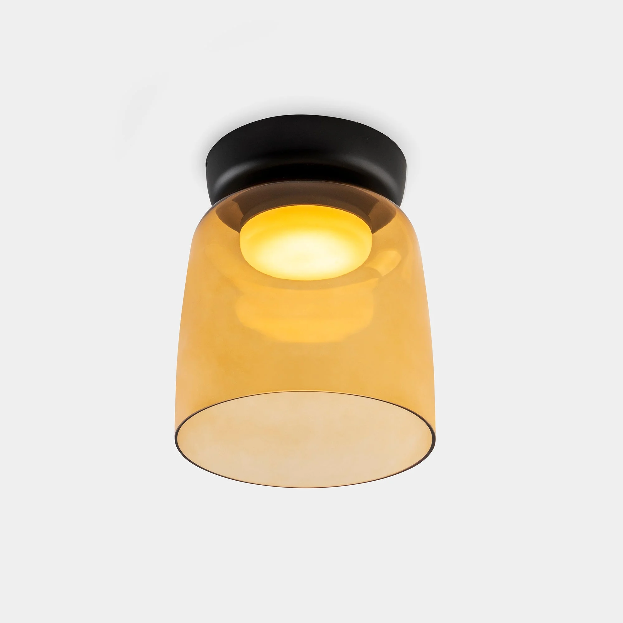 Plafón LedsC4 Levels LED negro ámbar CCT regulable Ø22cm 15-A131-05-15