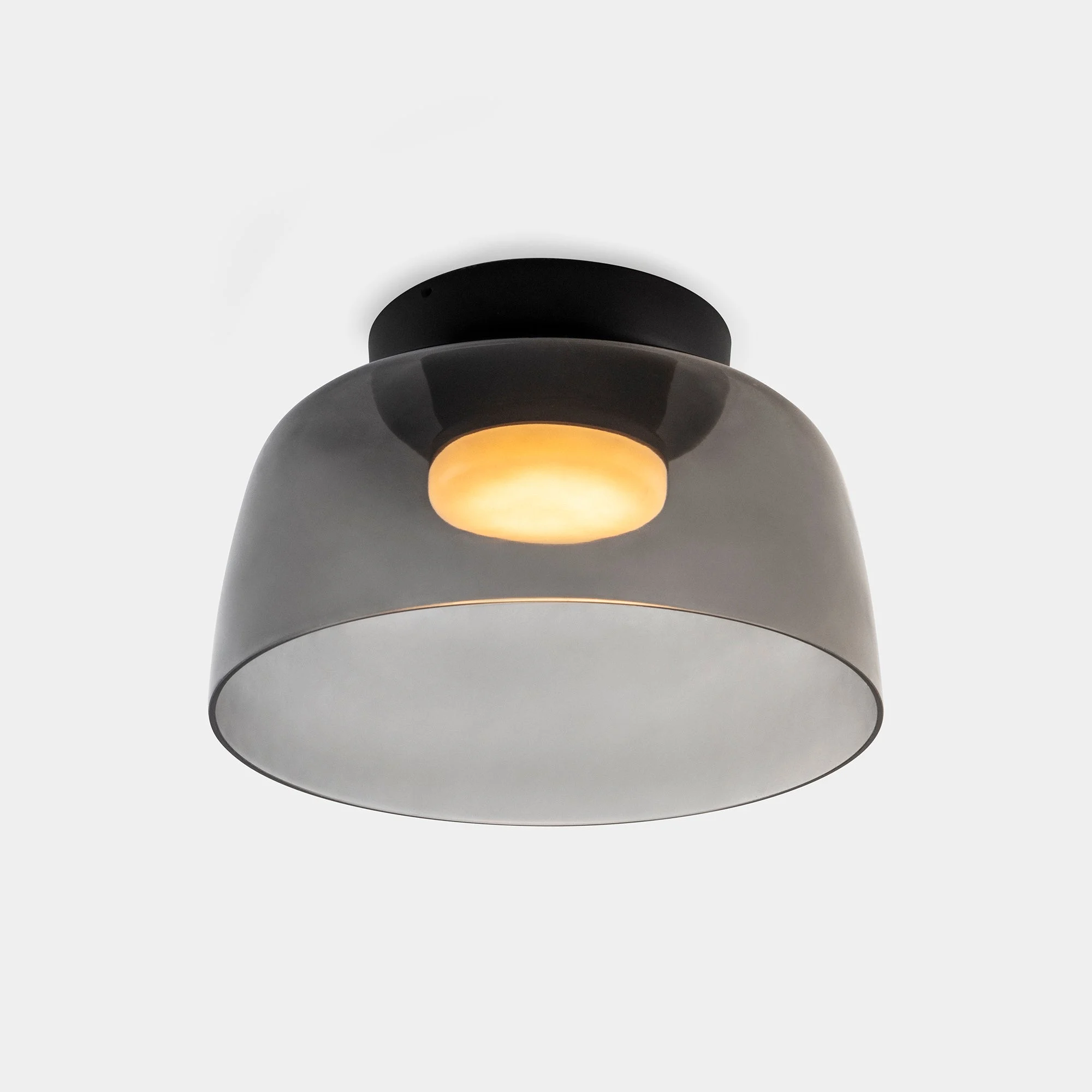 Plafón LedsC4 Levels LED negro fumé CCT regulable Ø32cm 15-A132-05-12