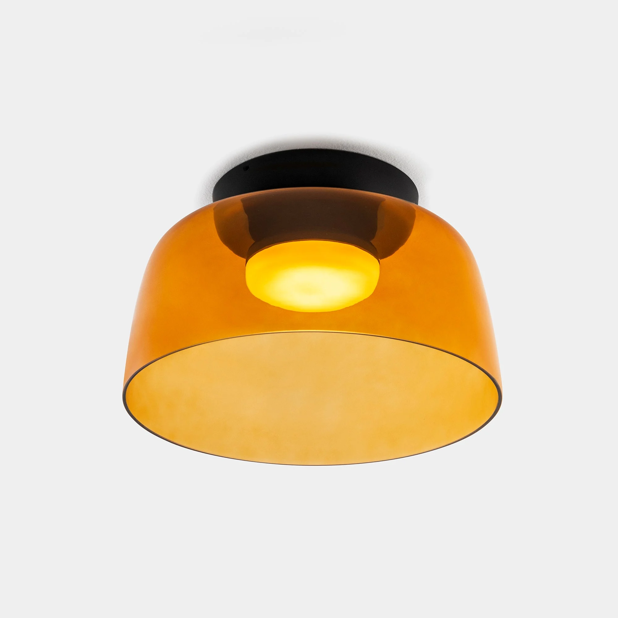 Plafón LedsC4 Levels LED negro ámbar CCT regulable Ø32cm 15-A132-05-15