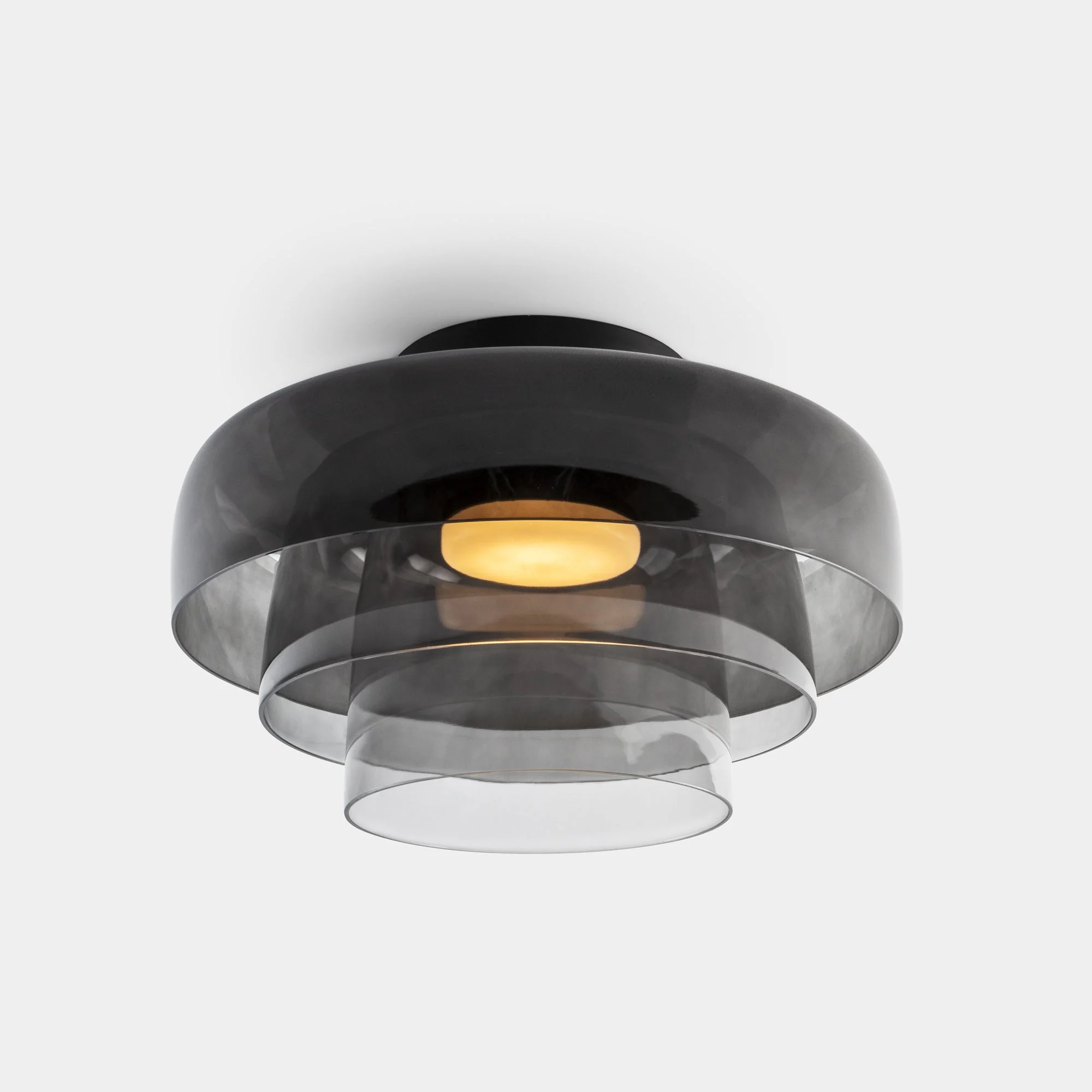 Plafón LedsC4 Levels Ceiling LED 3 luces negro fumé CCT regulable Ø42+Ø32+Ø22cm 15-A136-05-12