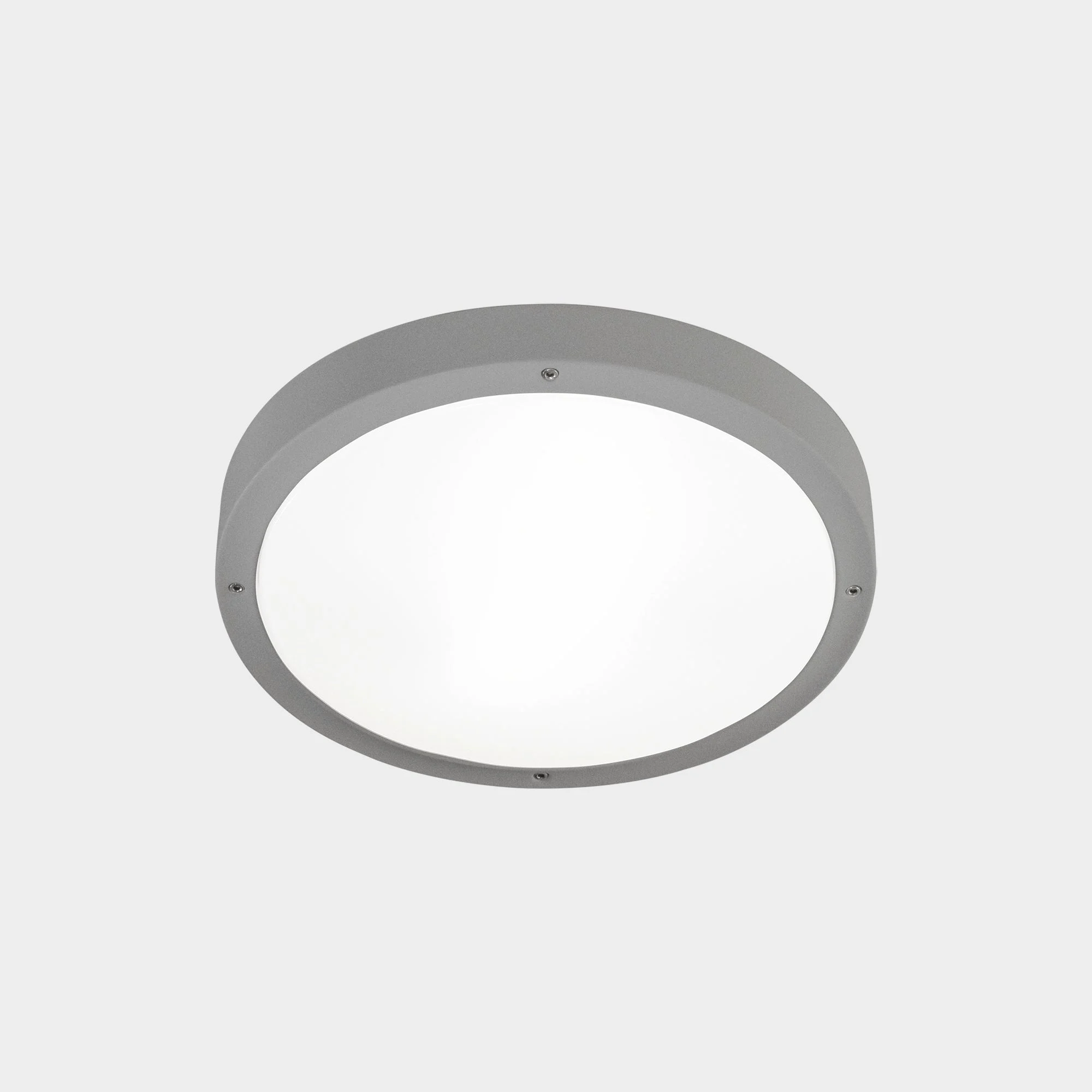 Plafón de exterior LedsC4 Basic LED gris matizado CCT regulable IP66 Ø26cm 15-E049-34-EH