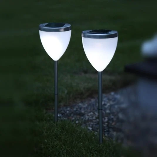 Juego 2 uds. lámparas solares LED decorat. Jannik