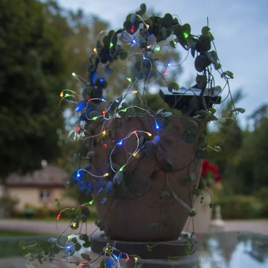 Cadena de luces LED solar Dew Drop, multicolor