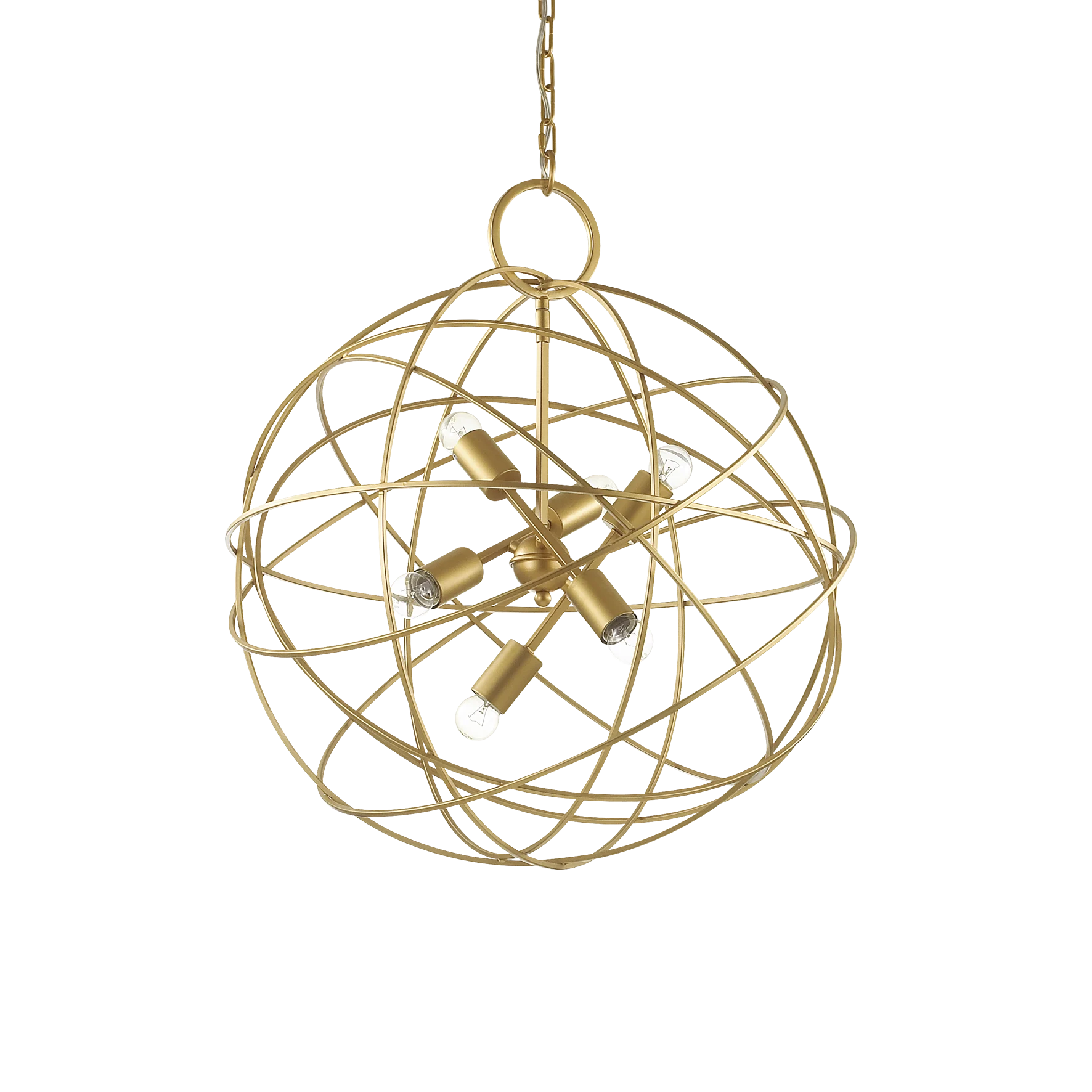 Lámpara colgante Ideal Lux Konse dorado 6 luces 360W Ø60cm