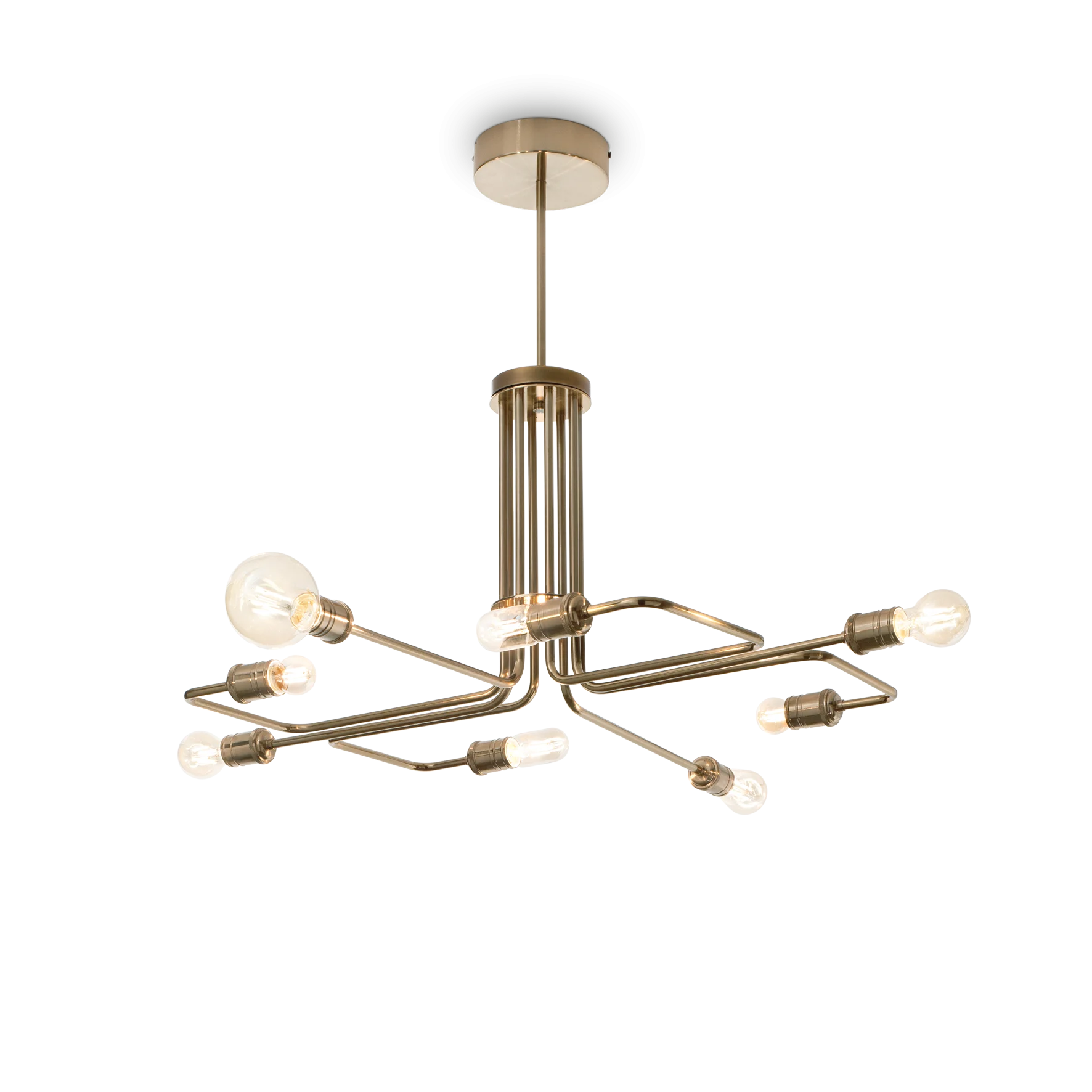 Lámpara colgante Ideal Lux Triumph latón 8 luces 336W Ø92cm