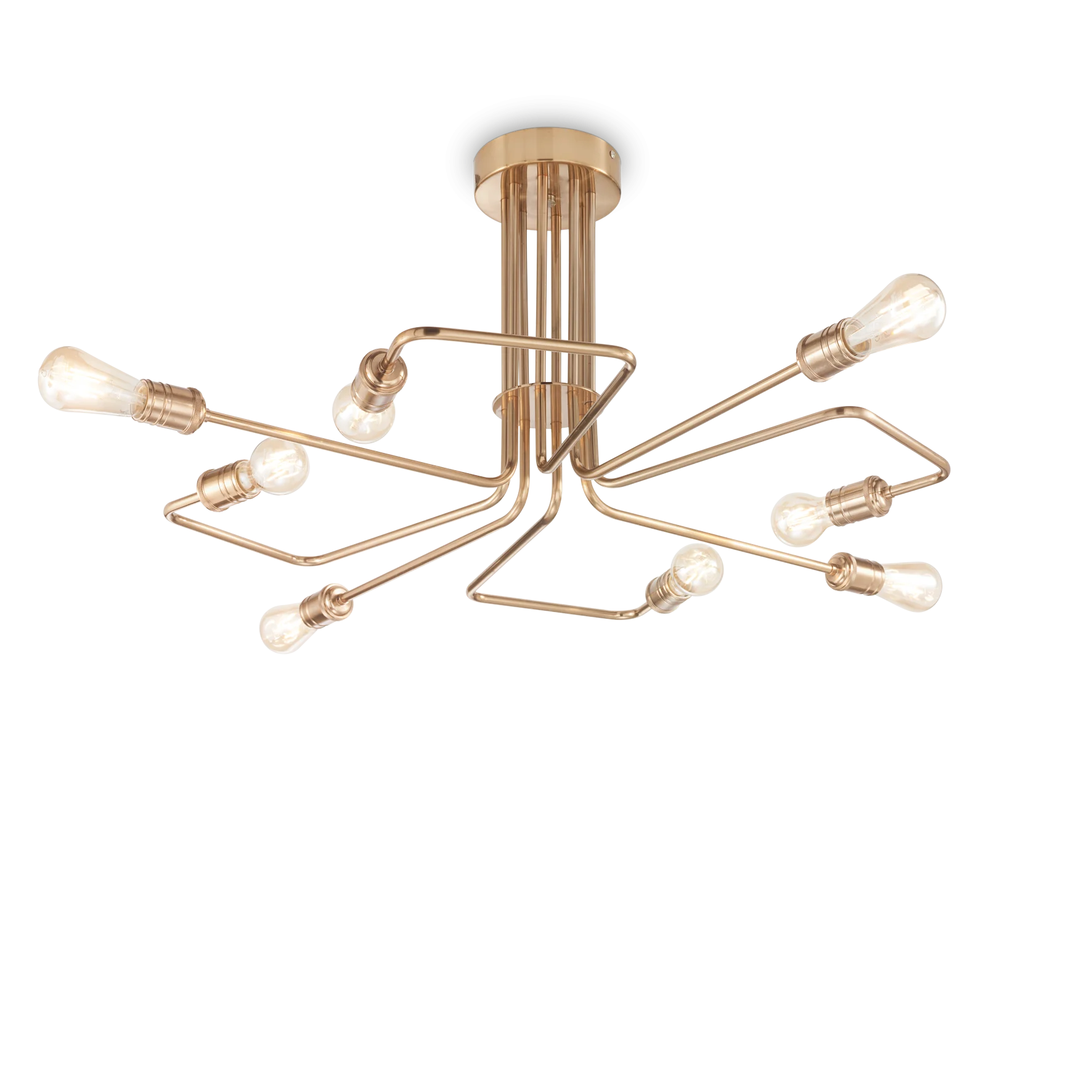 Plafón de techo Ideal Lux Triumph latón 8 luces 336W Ø92cm