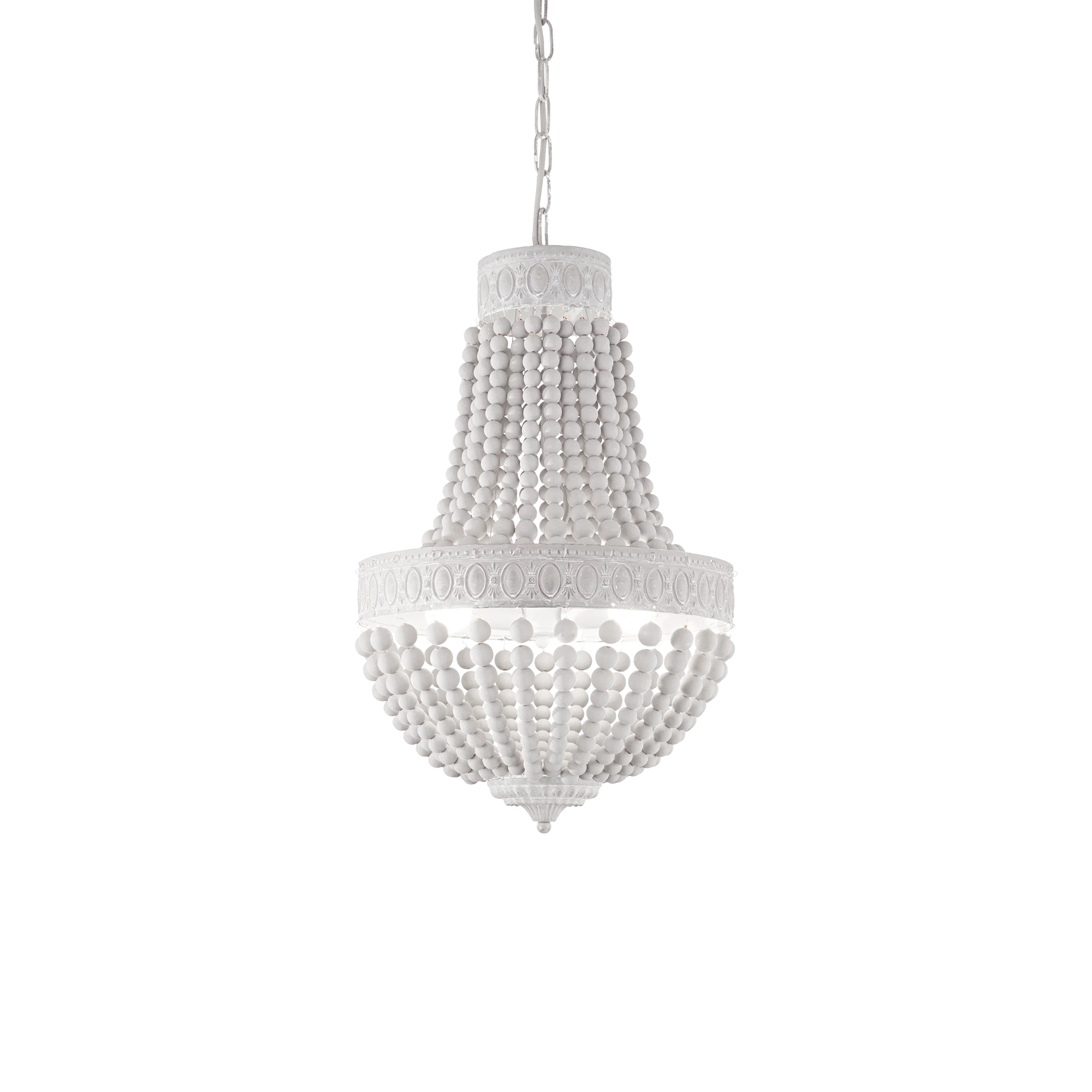 Lámpara colgante Ideal Lux Monet blanco madera 5 luces 200W Ø40cm