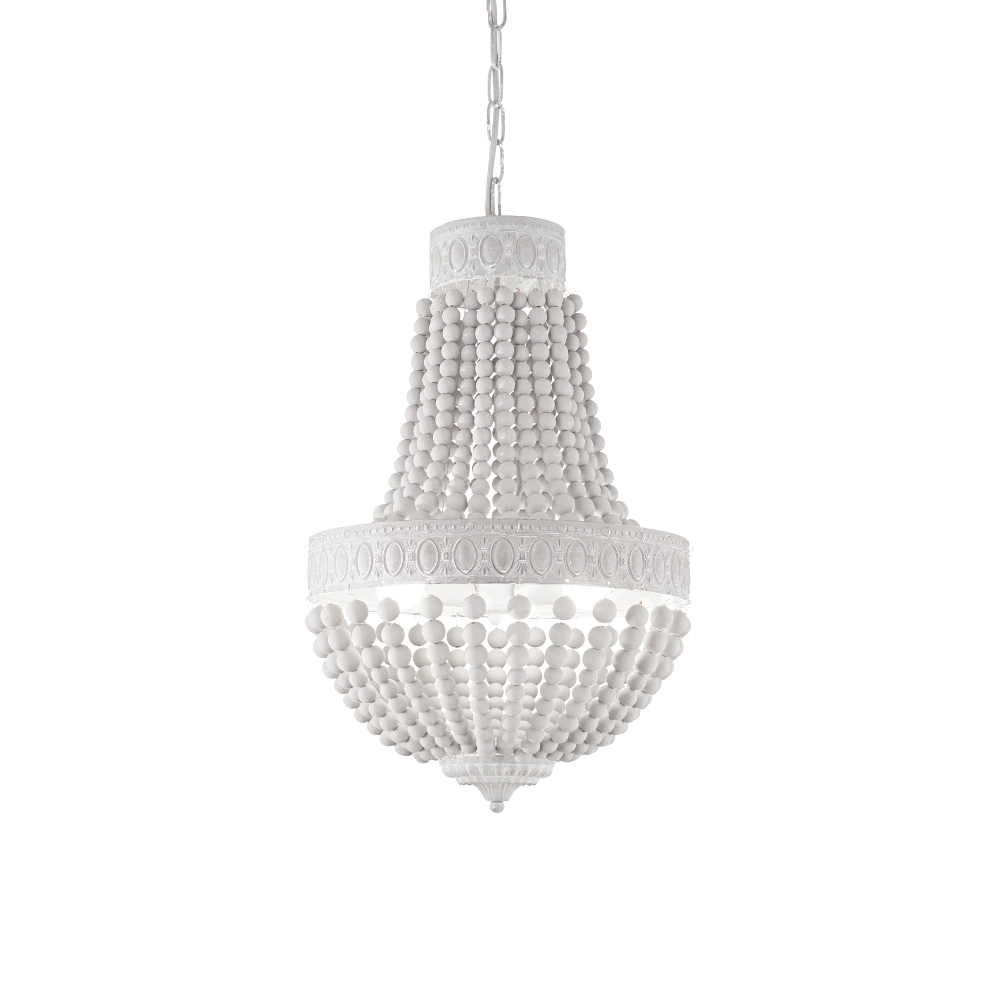 Lámpara colgante Ideal Lux Monet blanco madera 6 luces 240W Ø50cm