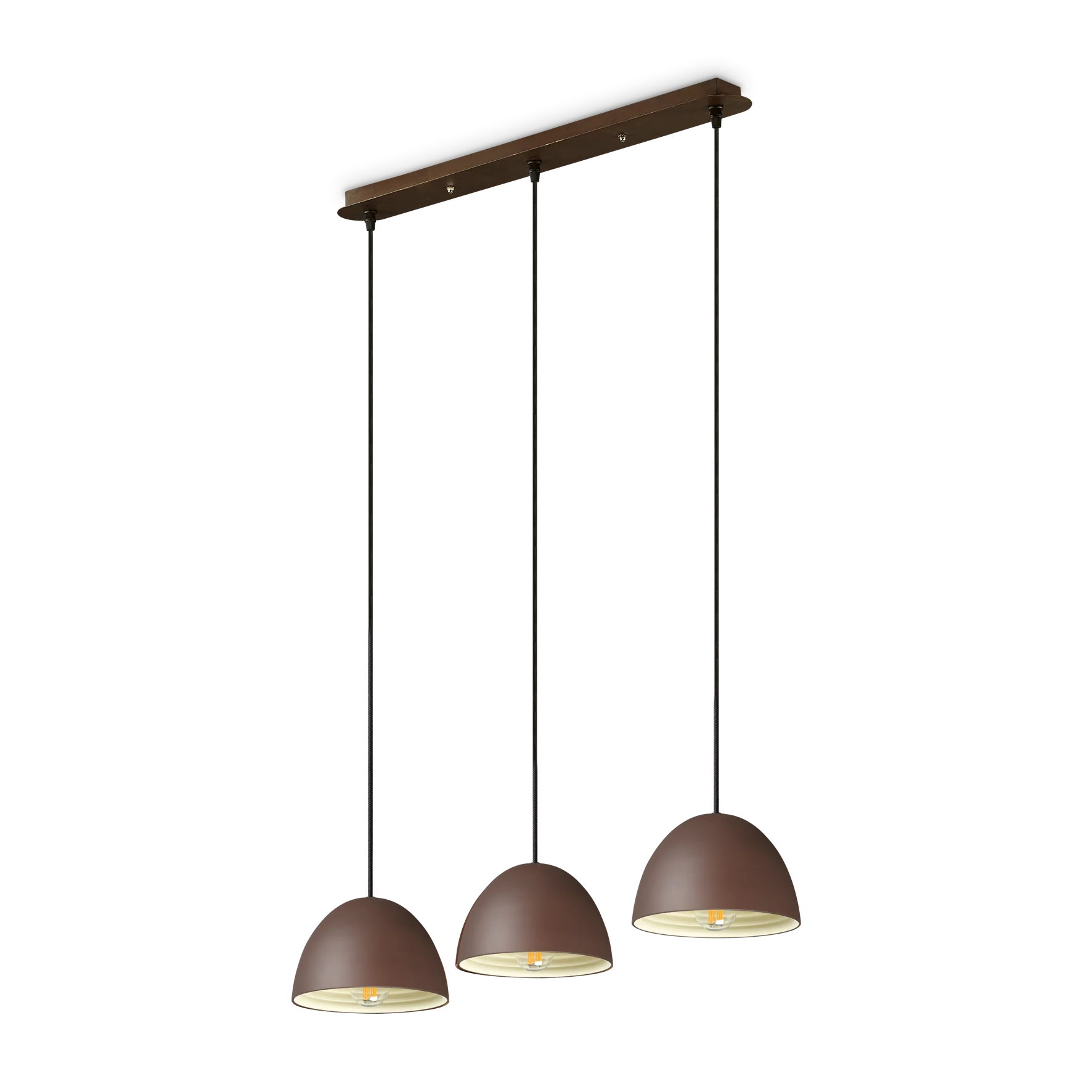 Lámpara colgante Ideal Lux Folk corten 3 luces 180W 72cm