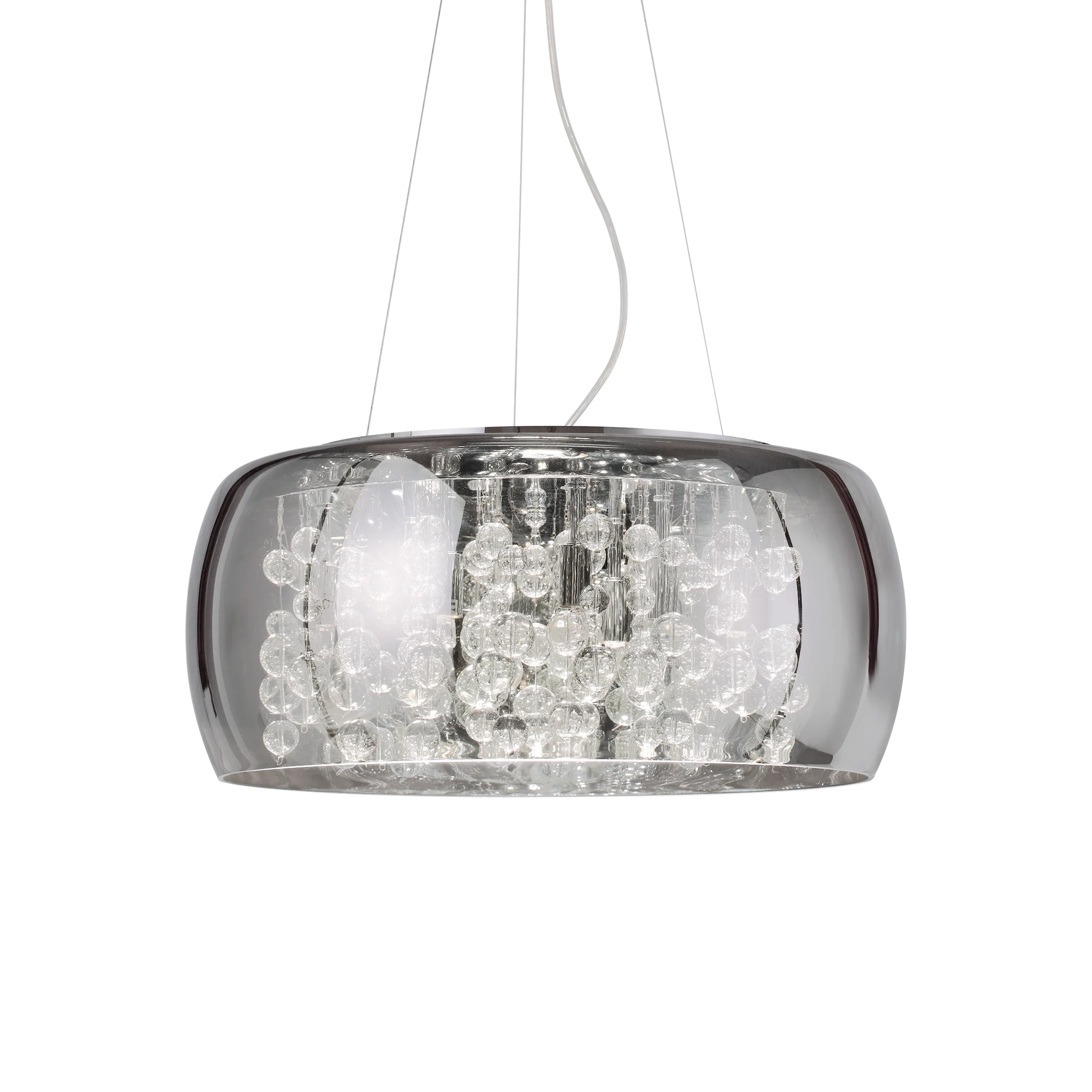 Lámpara colgante Ideal Lux Audi-80 fumé cristal 8 luces 320W Ø50cm