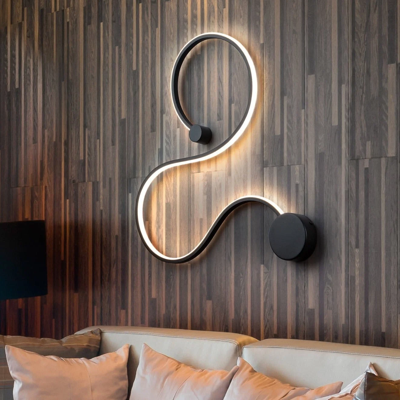 Lámpara aplique de pared Schuller Grafos LED negro acero 3000K
