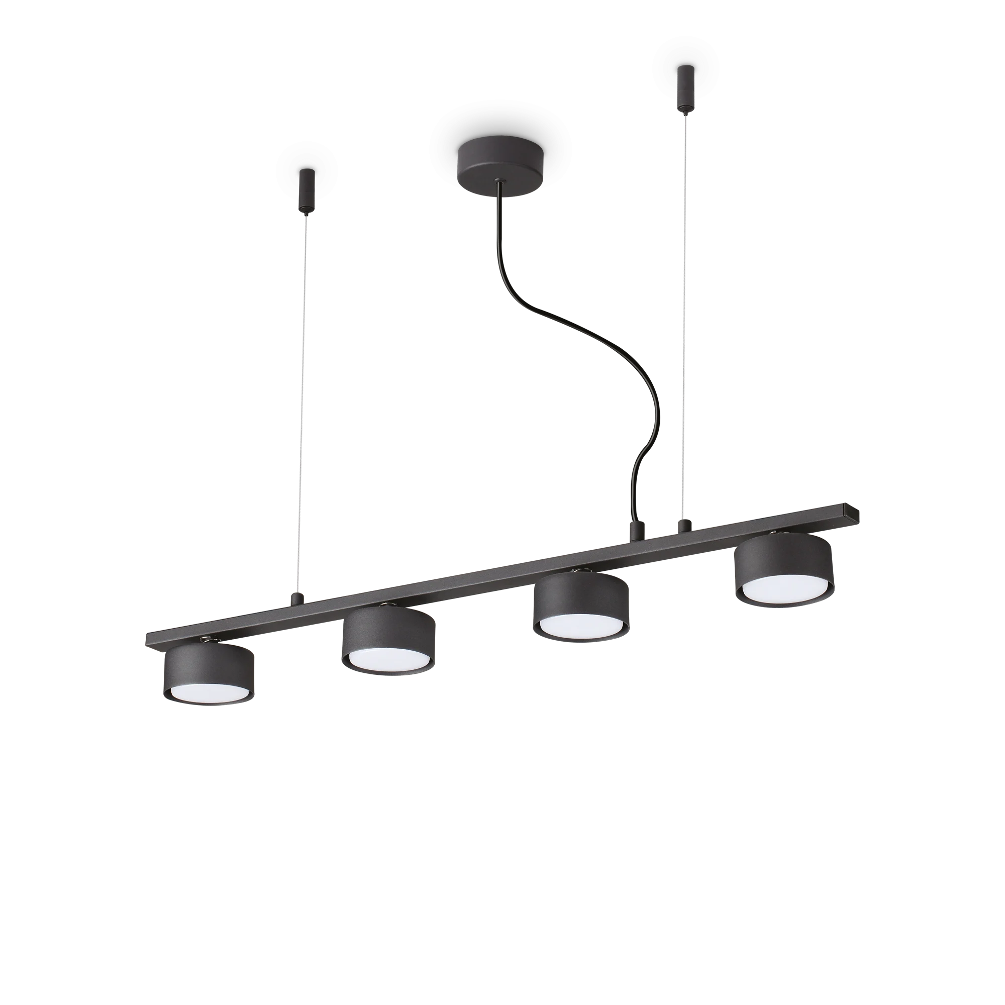 Lámpara colgante Ideal Lux Minor negro 4 luces 36W 75,5cm