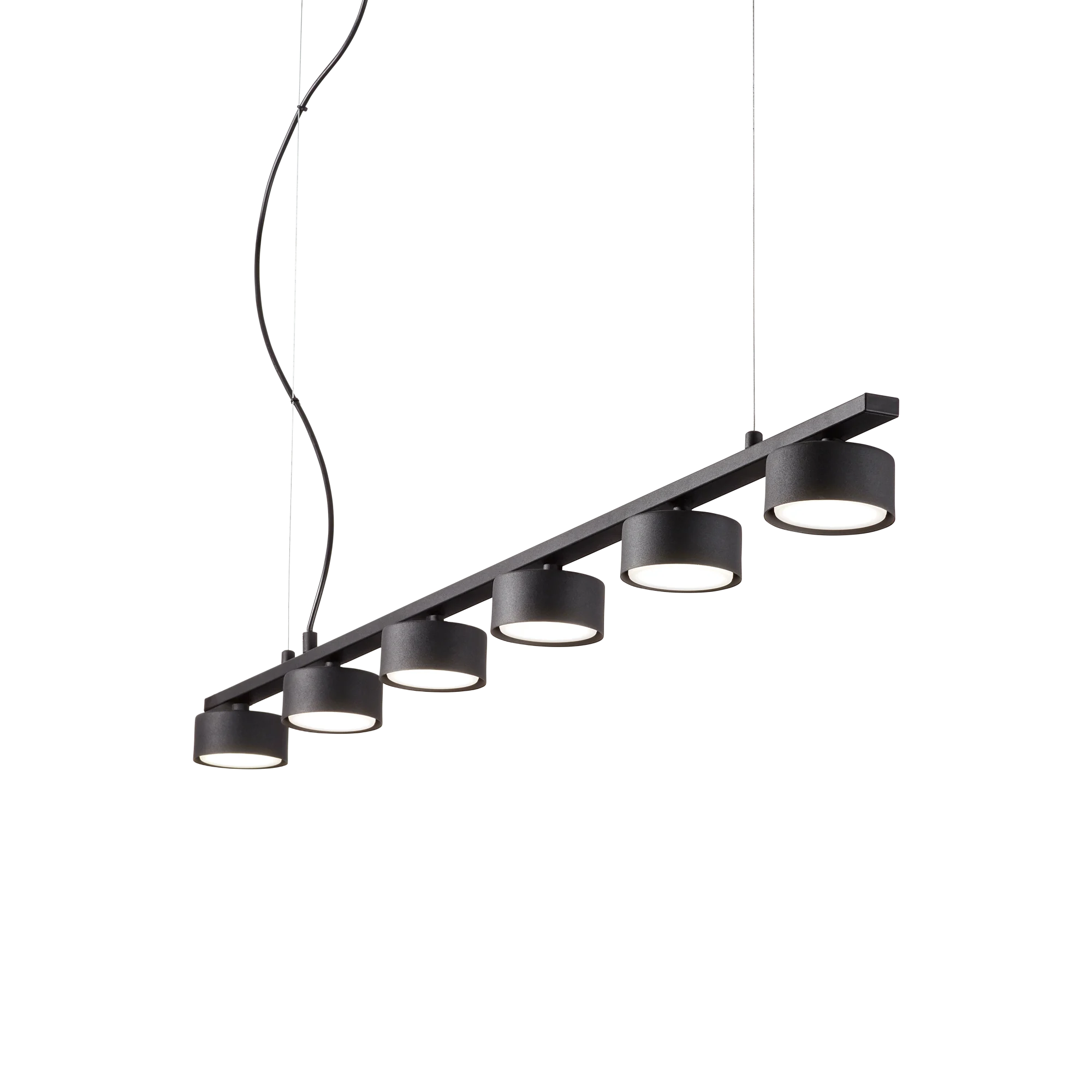 Lámpara colgante Ideal Lux Minor negro 6 luces 54W 115cm
