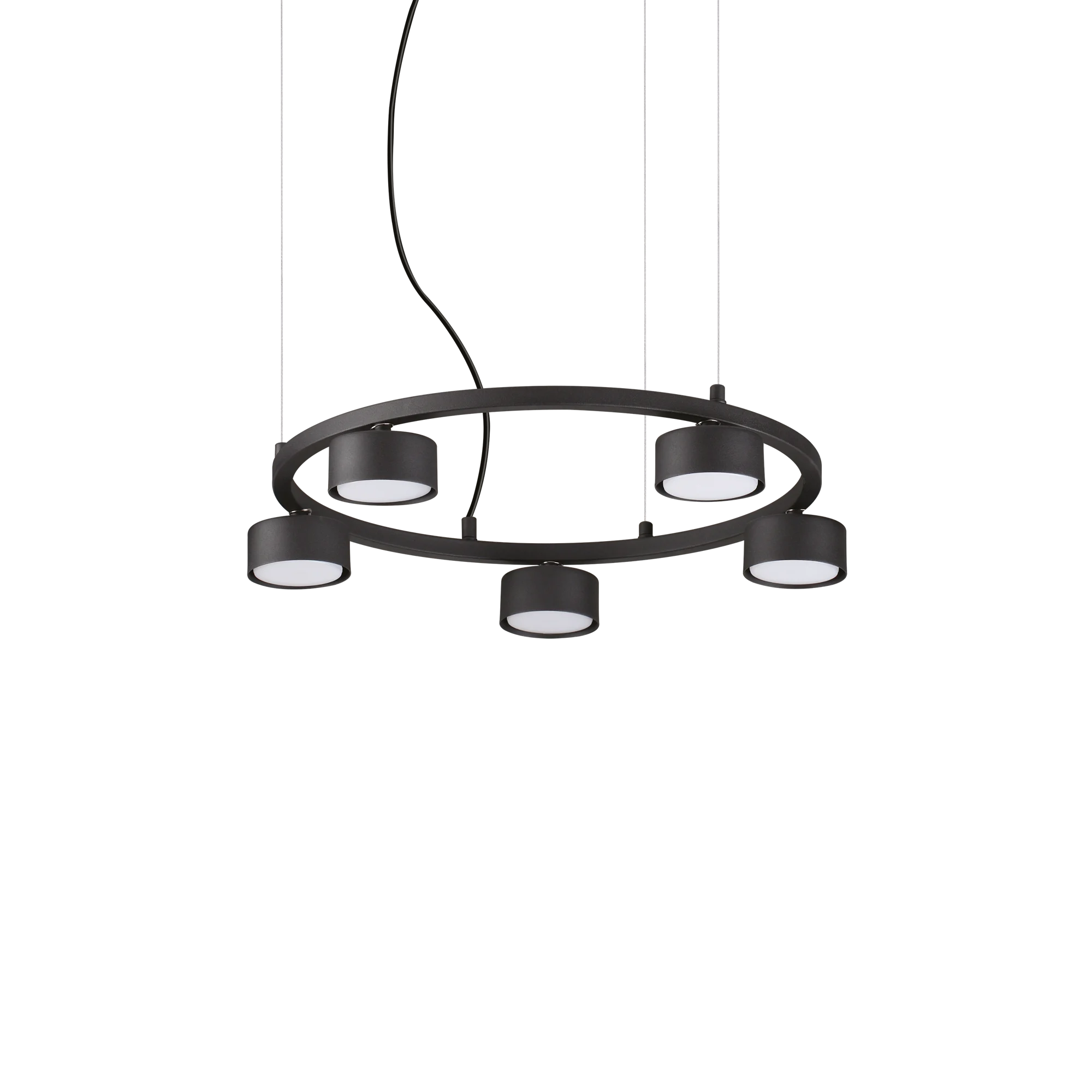 Lámpara colgante Ideal Lux Minor negro 5 luces 45W Ø50cm
