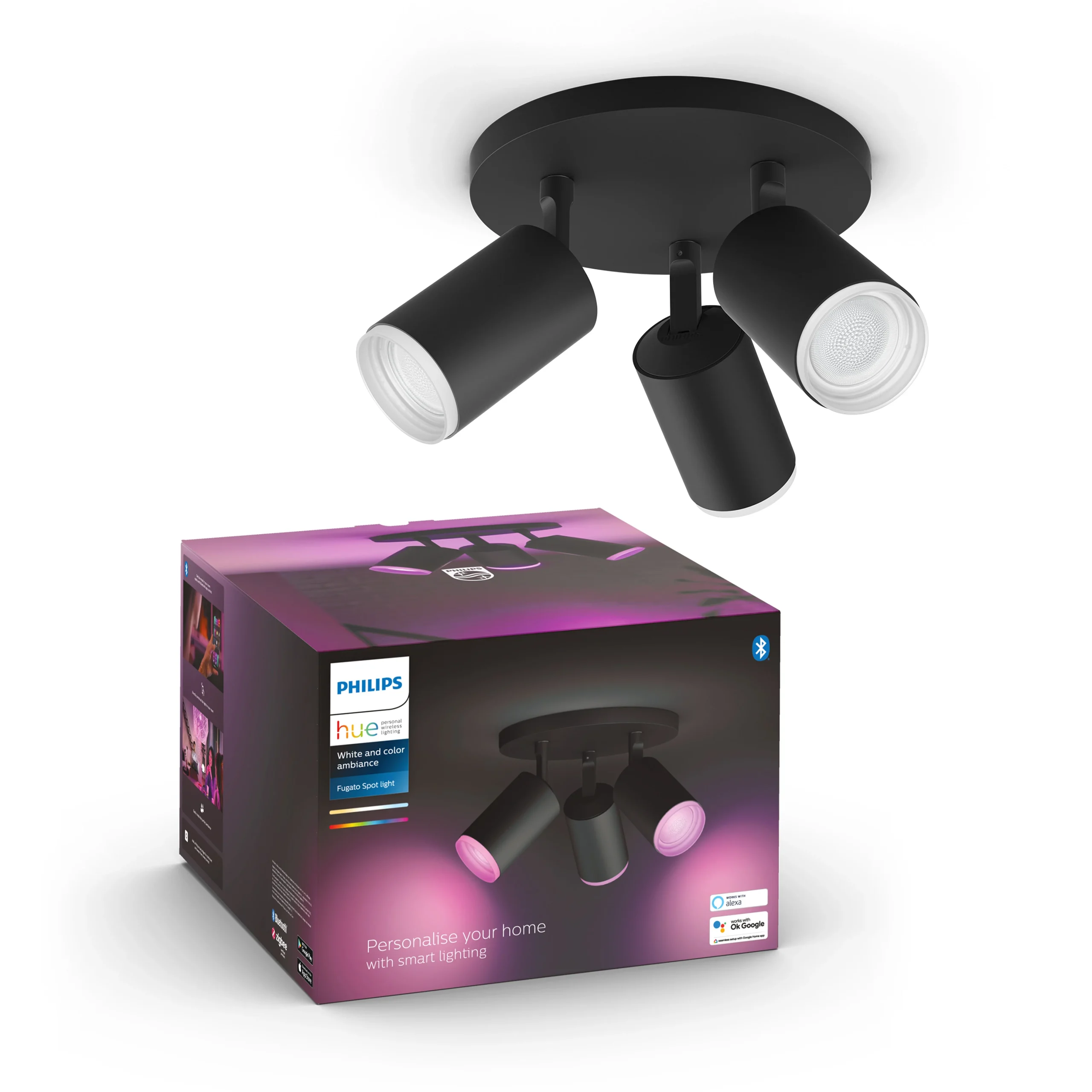 Philips Hue White and Color Ambiance Foco Fugato negro RGBW 4,2W 1200lm 87201