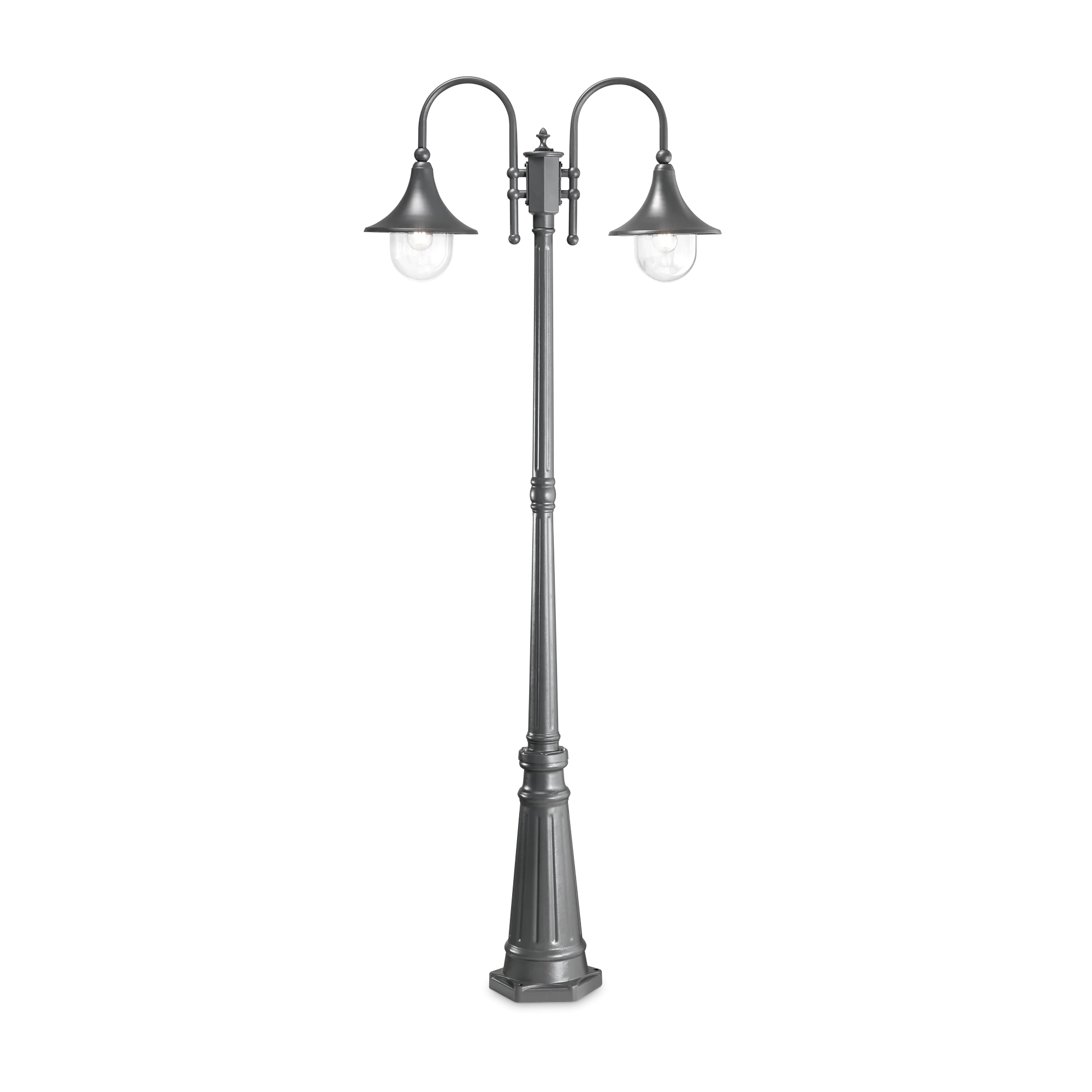 Farola de exterior Ideal Lux Cima antracita 2 luces 104W 216cm