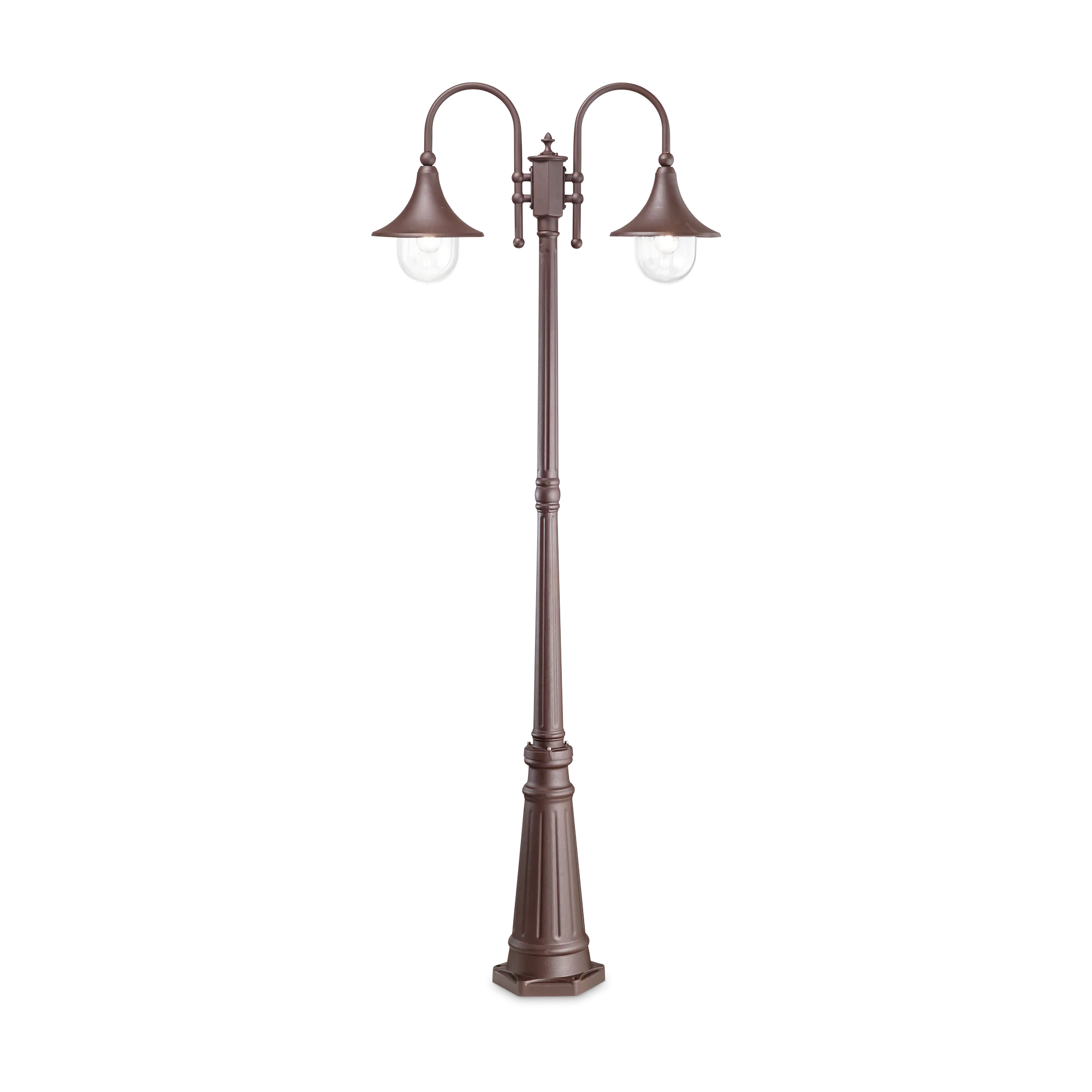 Farola de exterior Ideal Lux Cima marrón café 2 luces 104W 216cm