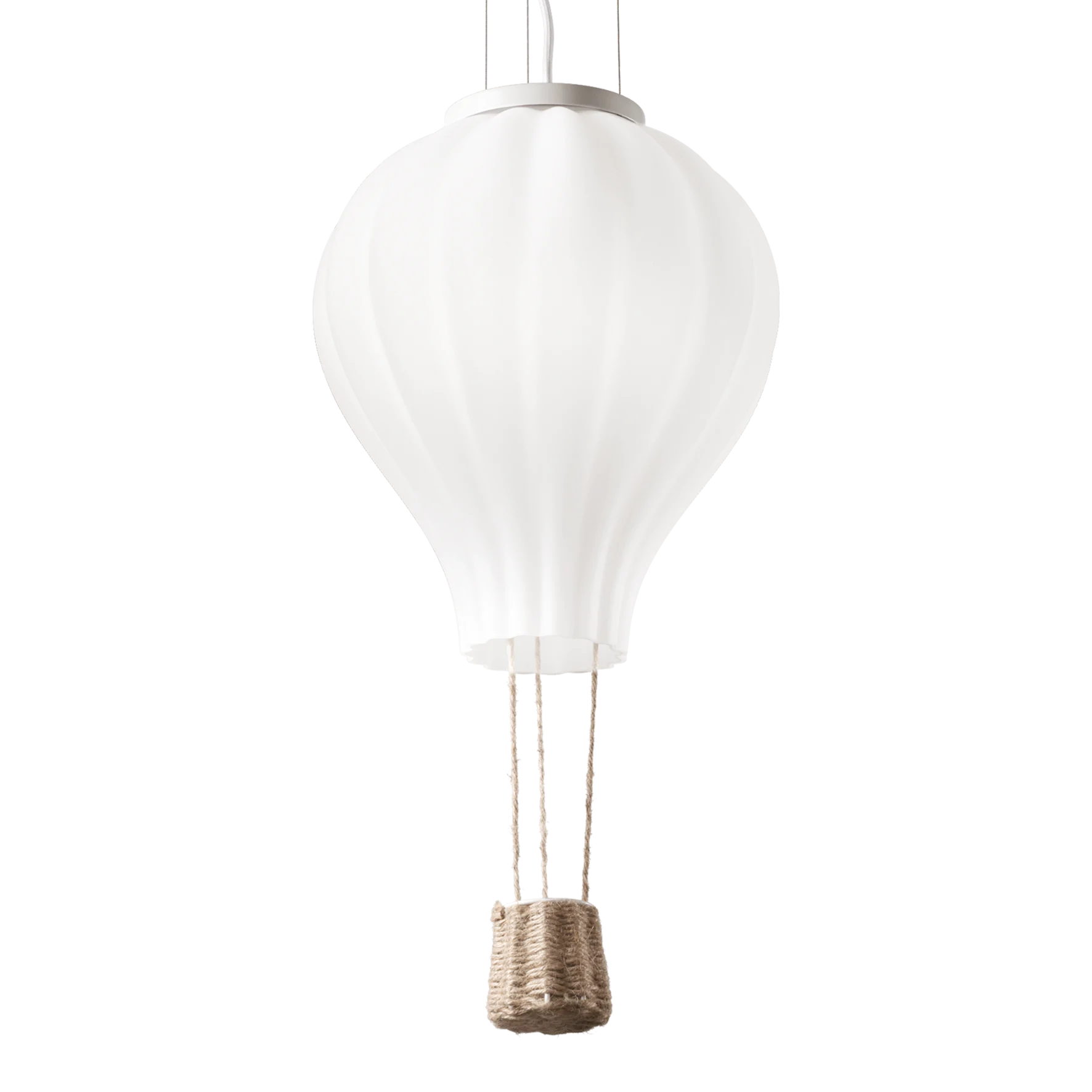 Lámpara colgante Ideal Lux Dream Big blanco cristal y tela 42W Ø42cm