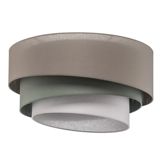 Lámpara de techo Trio monocolor, Ø 60 cm, gris, textil - Euluna