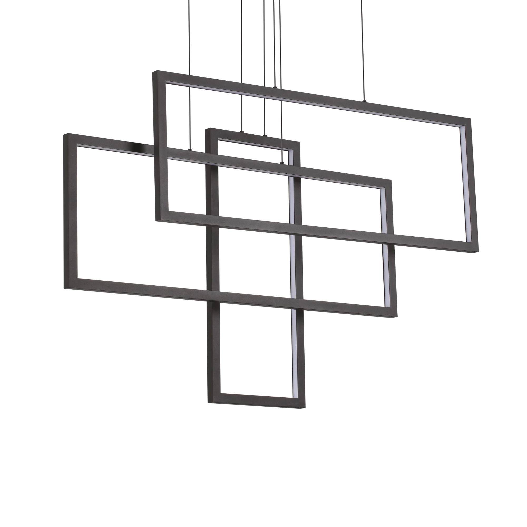 Lámpara colgante Ideal Lux Frame negro LED 93W 102,5cm 3000K