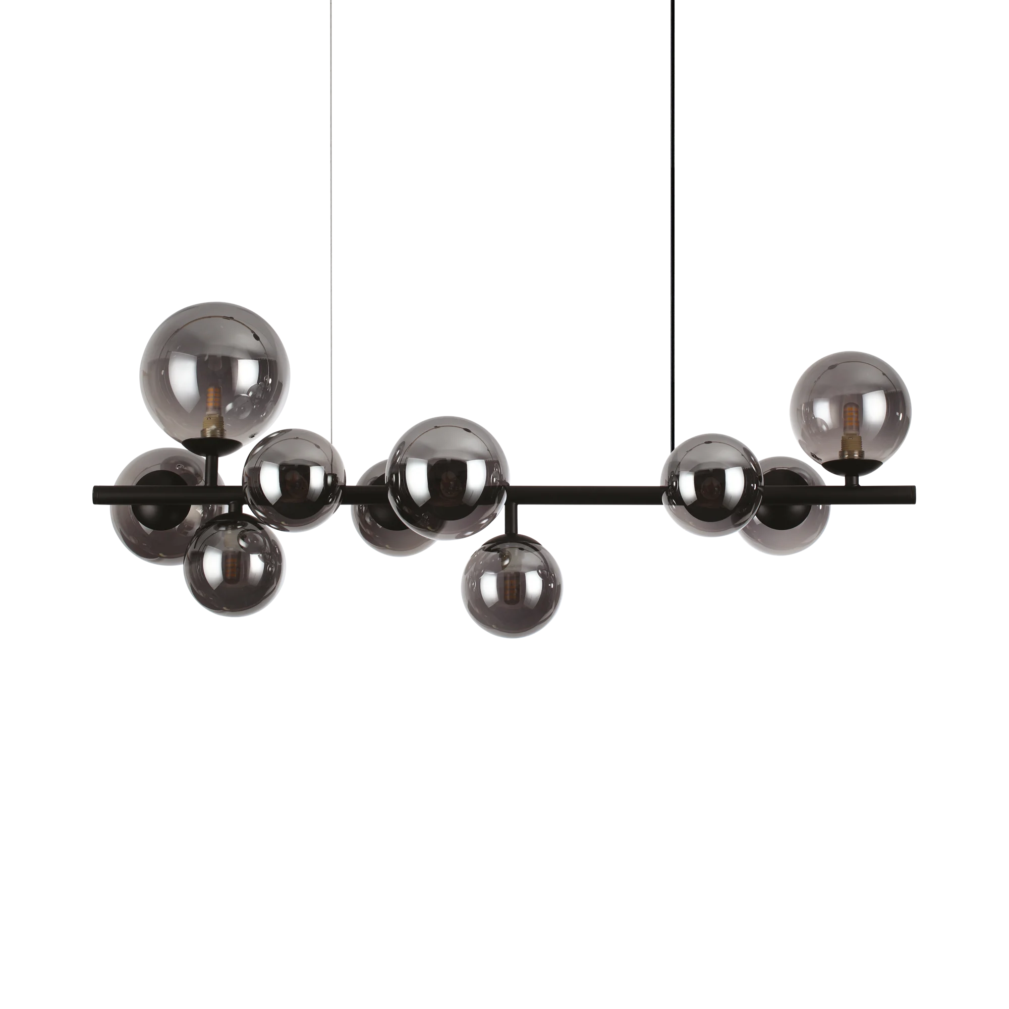Lámpara colgante Ideal Lux Perlage fumé cristal 10 luces 150W 81cm