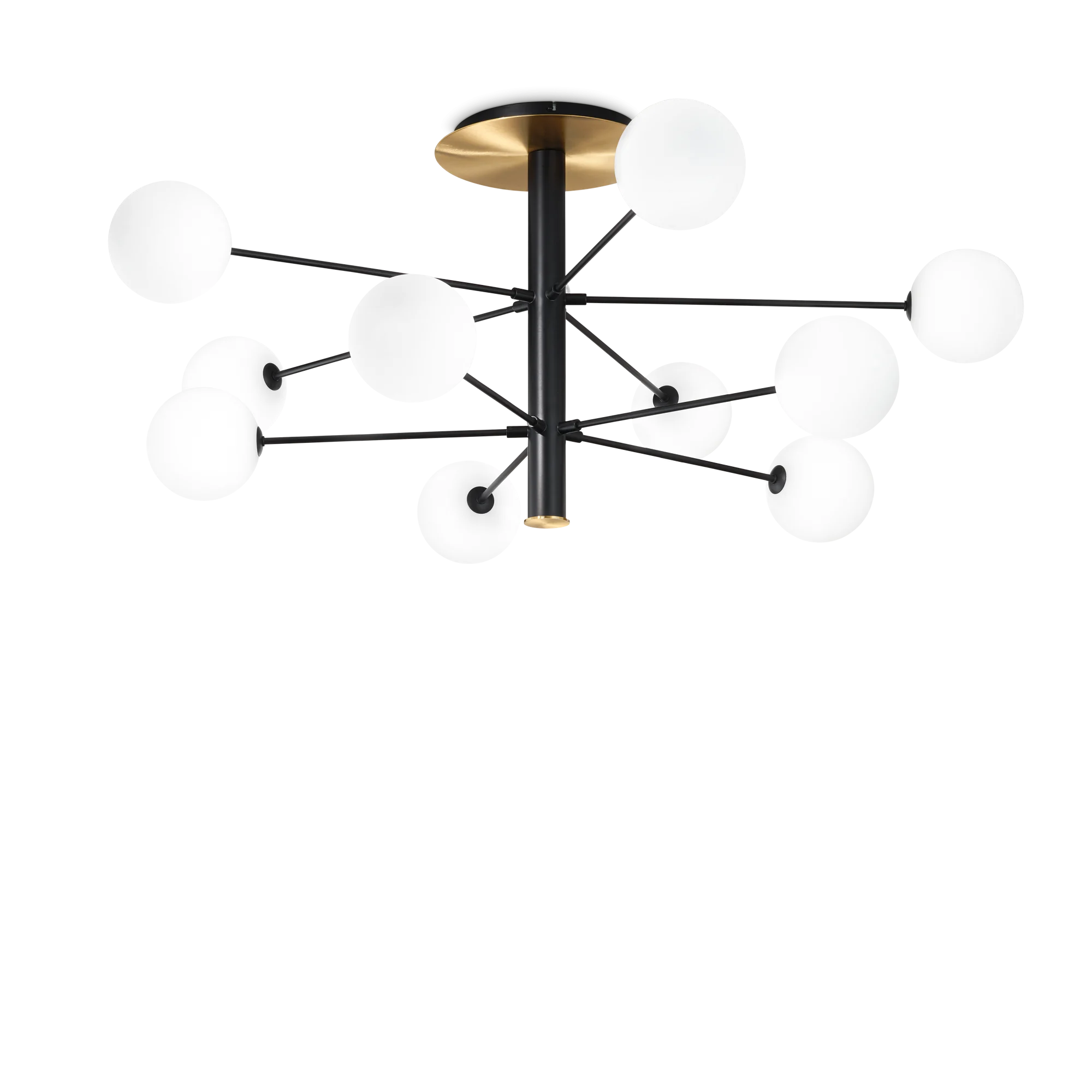 Plafón de techo Ideal Lux Cosmopolitan negro cristal 10 luces 150W Ø124cm