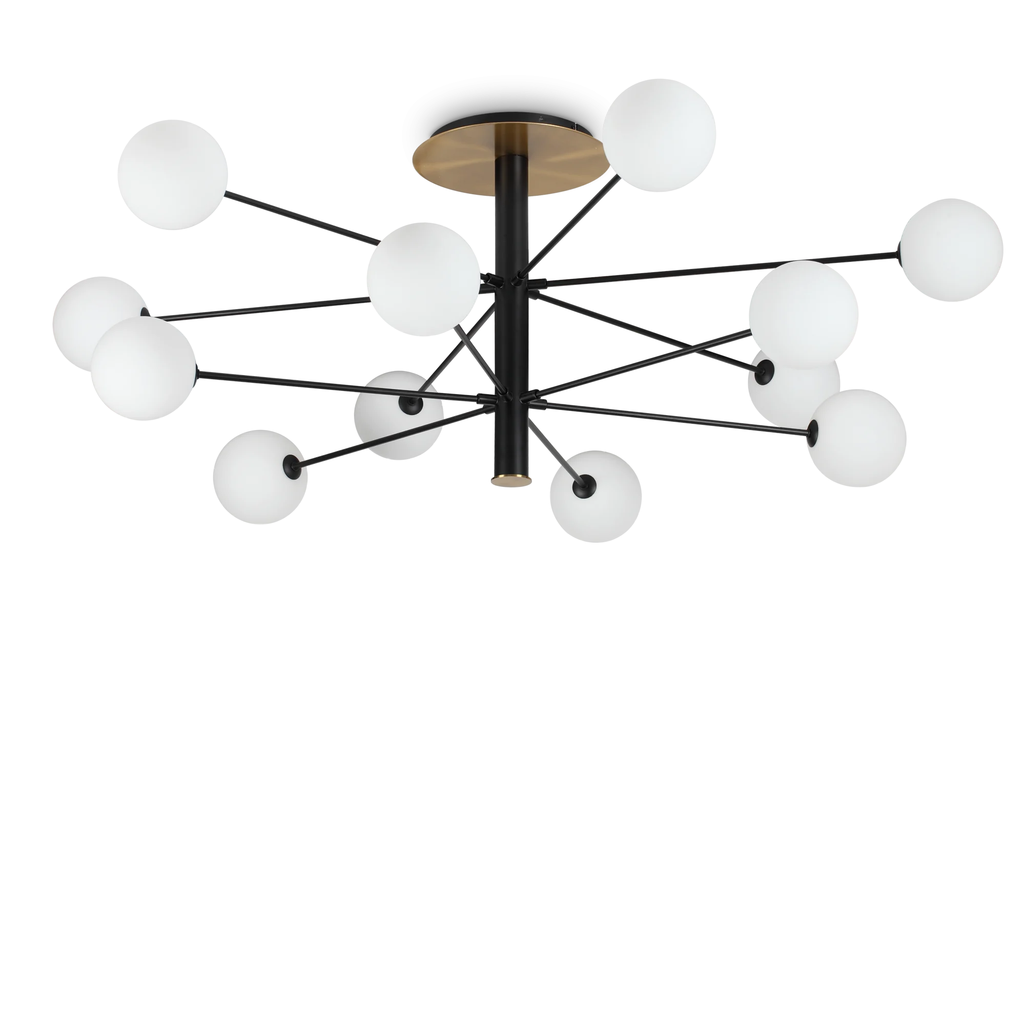Plafón de techo Ideal Lux Cosmopolitan negro cristal 12 luces 180W Ø145cm
