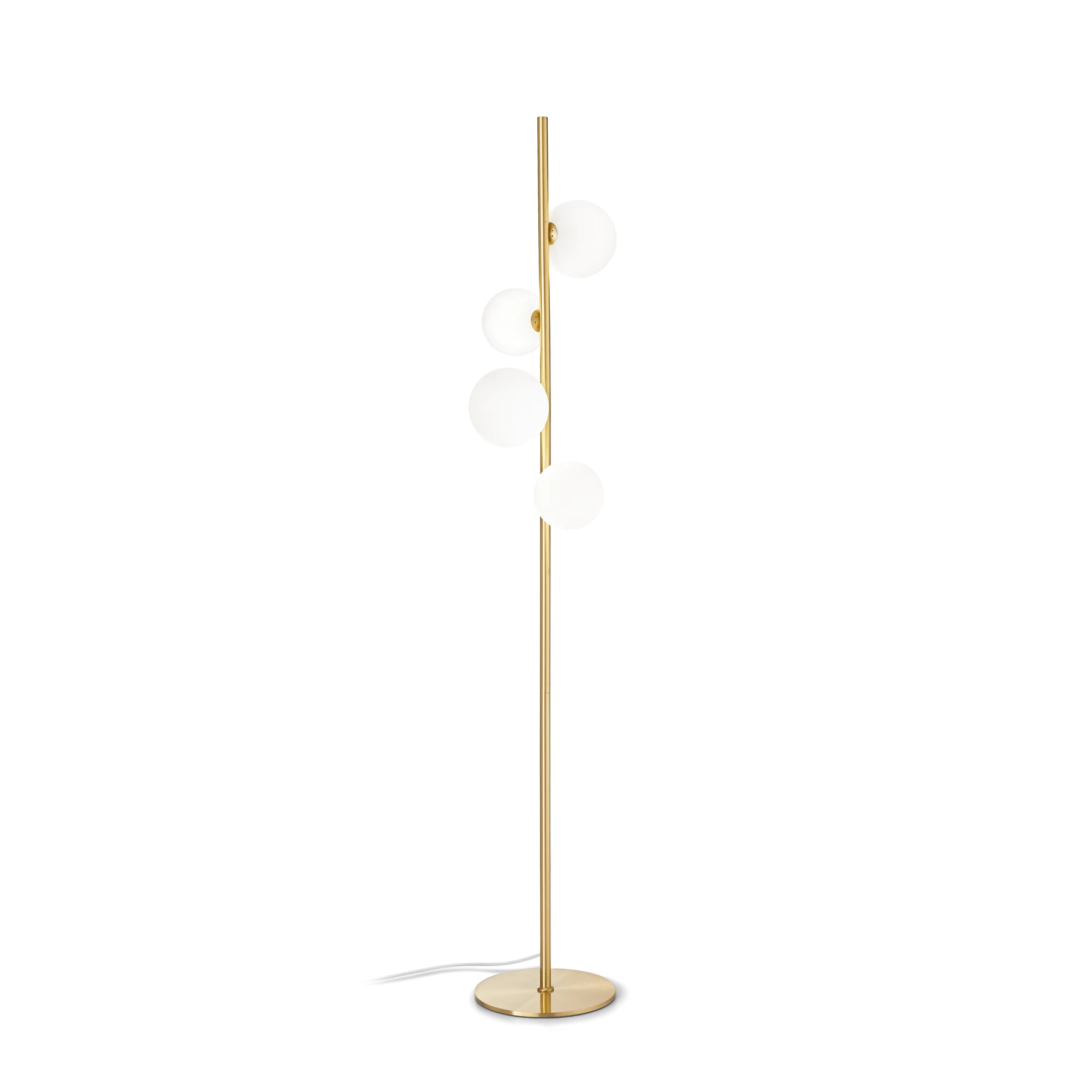 Lámpara de pie Ideal Lux Perlage blanco cristal 4 luces 60W 164cm