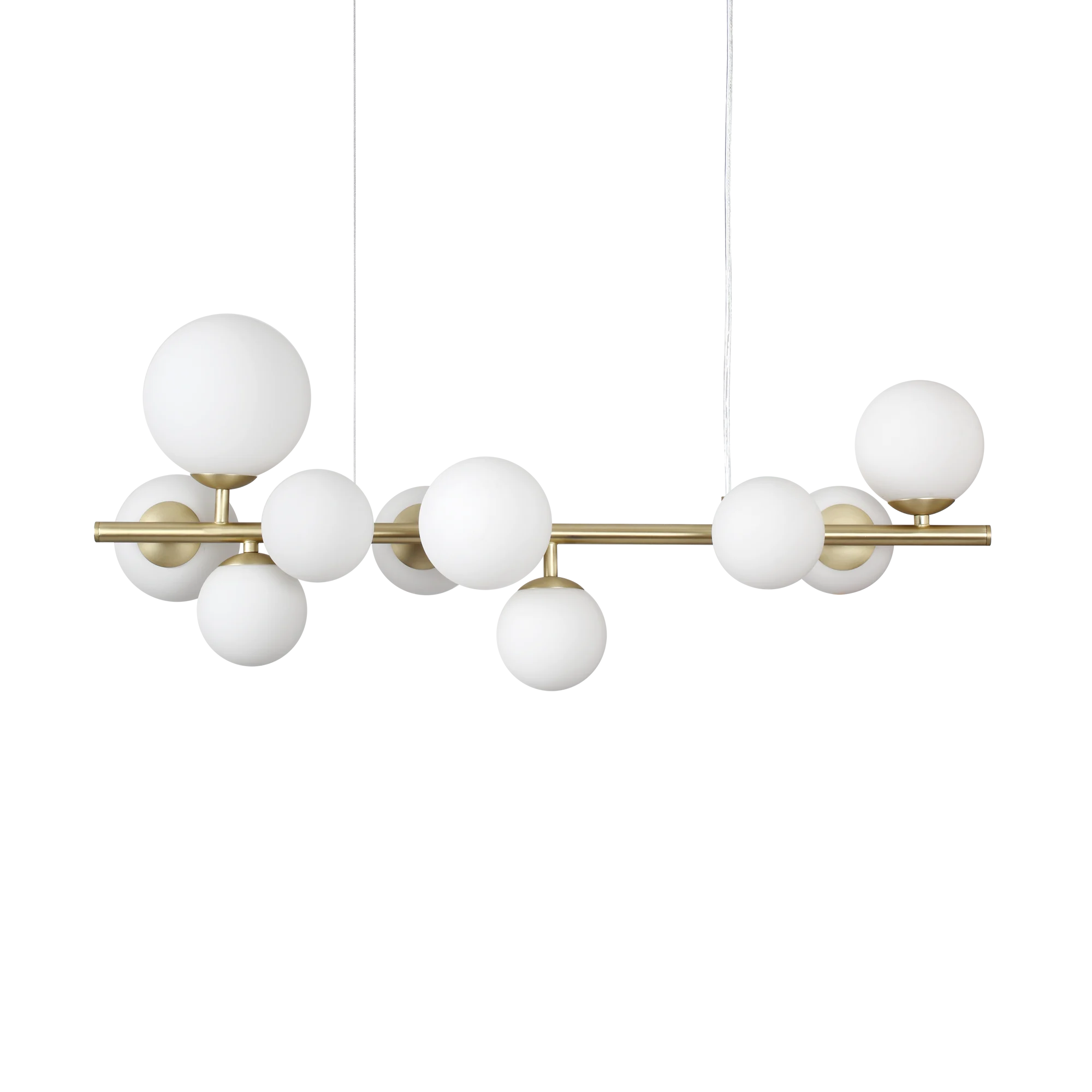 Lámpara colgante Ideal Lux Perlage blanco cristal 10 luces 150W 81cm