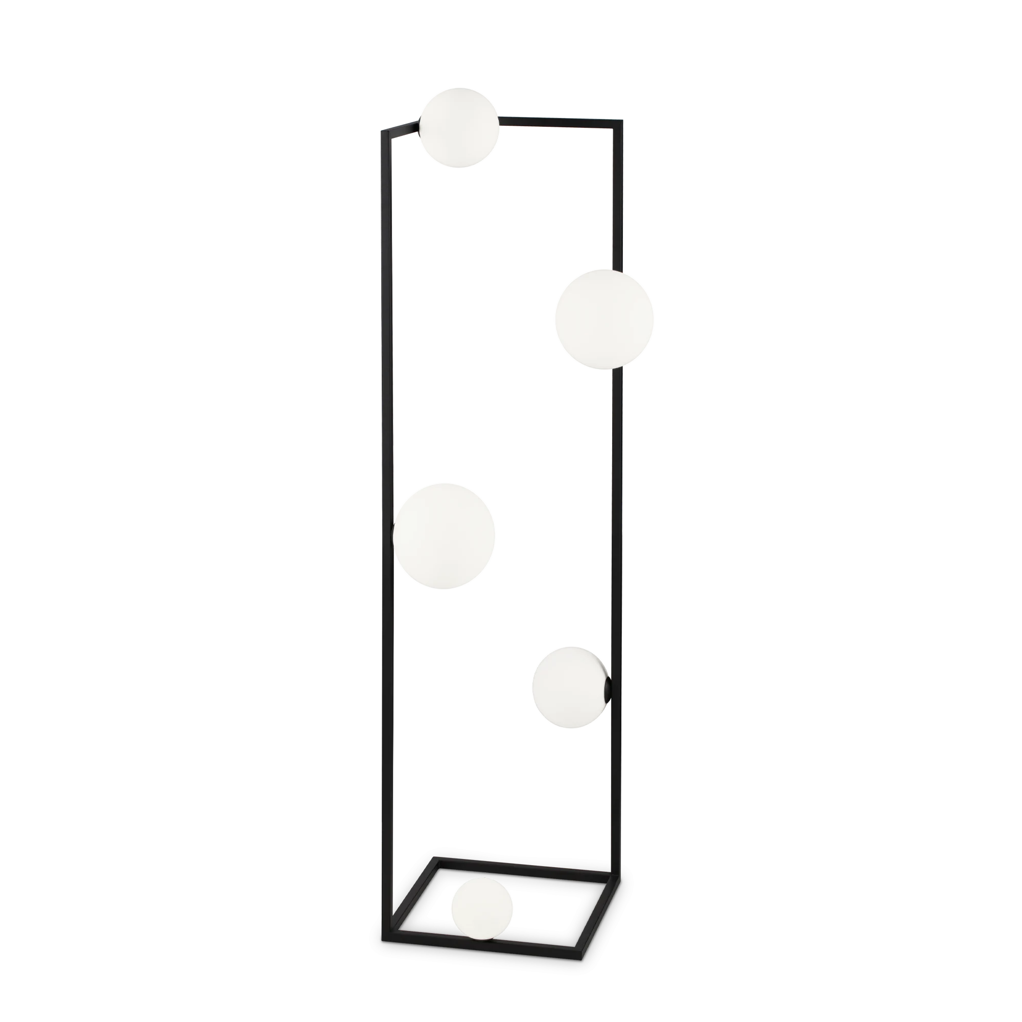 Lámpara de pie Ideal Lux Angolo negro cristal 5 luces 140W 118cm
