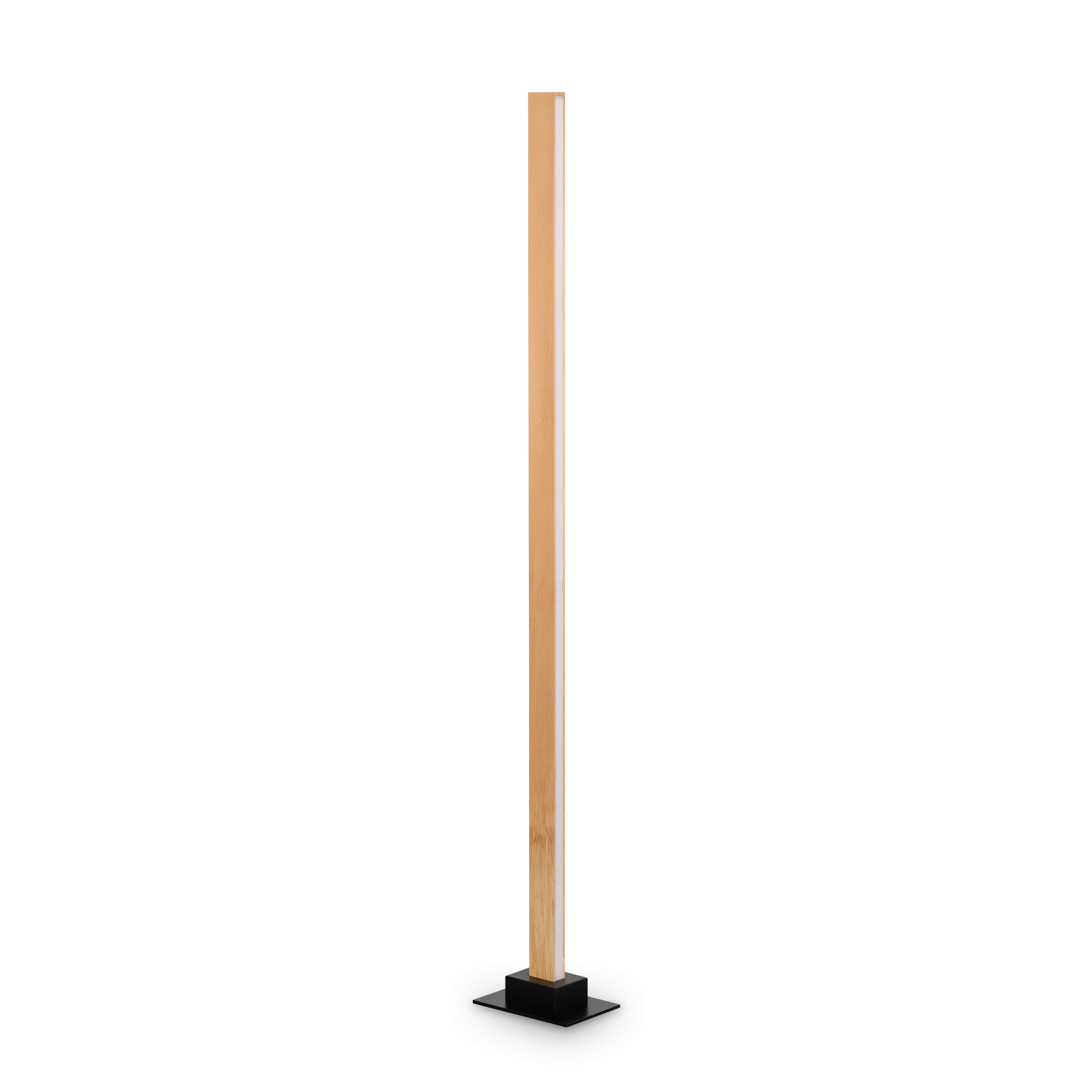Lámpara de pie Ideal Lux Craft madera y cristal LED 26W regulable 161cm